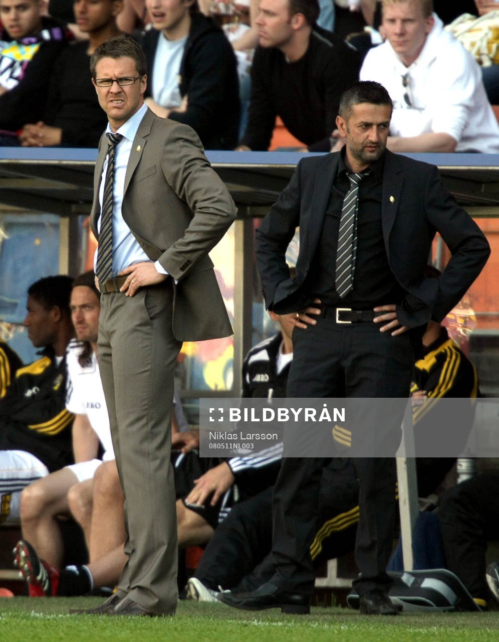 Fotboll, Allsvenskan, AIK - Malmö FF: Rikard Norling och Nebojsa Novakovic, tränare AIK
© Bildbyrån - COP 70 - 