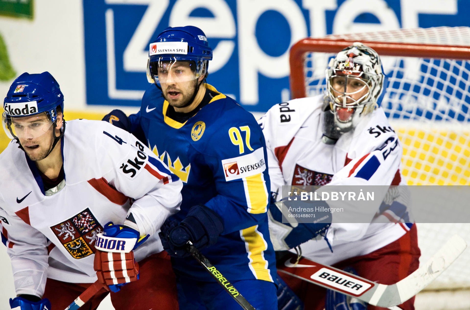 Zbynek Michalek, Per Ledin och Milan Hnilicka, målvakt