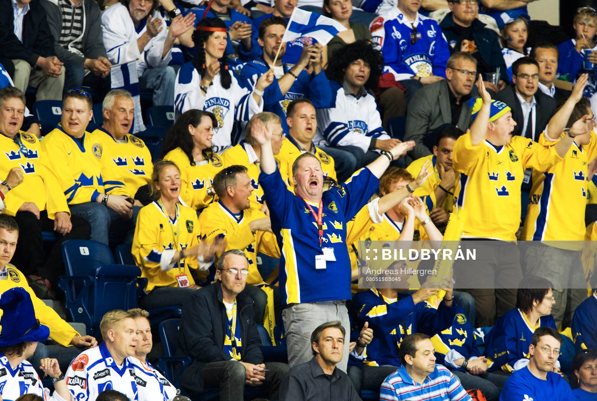 Sverige supportrar hejar på Finland