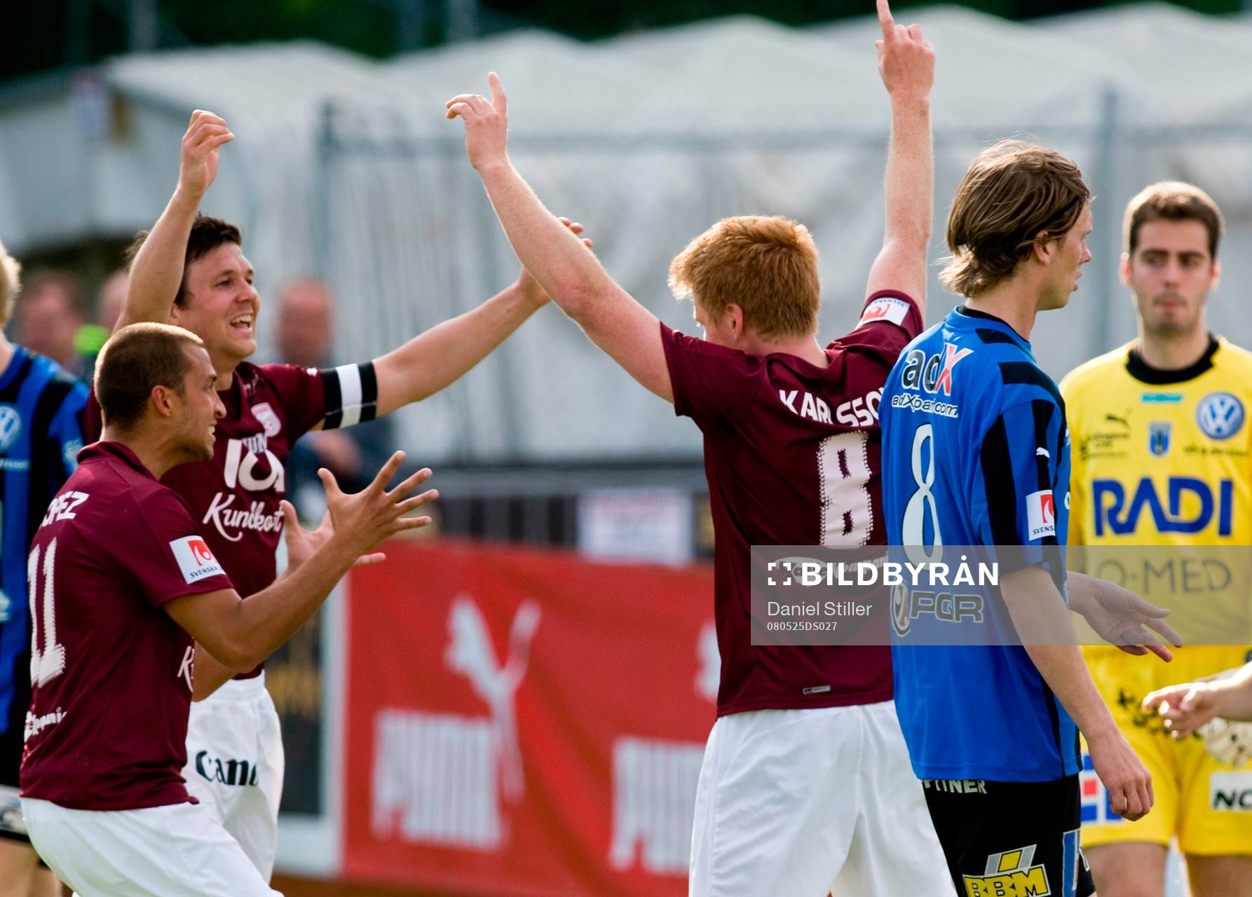 Josef Karlsson gör 2-0 till Qviding. Jubel