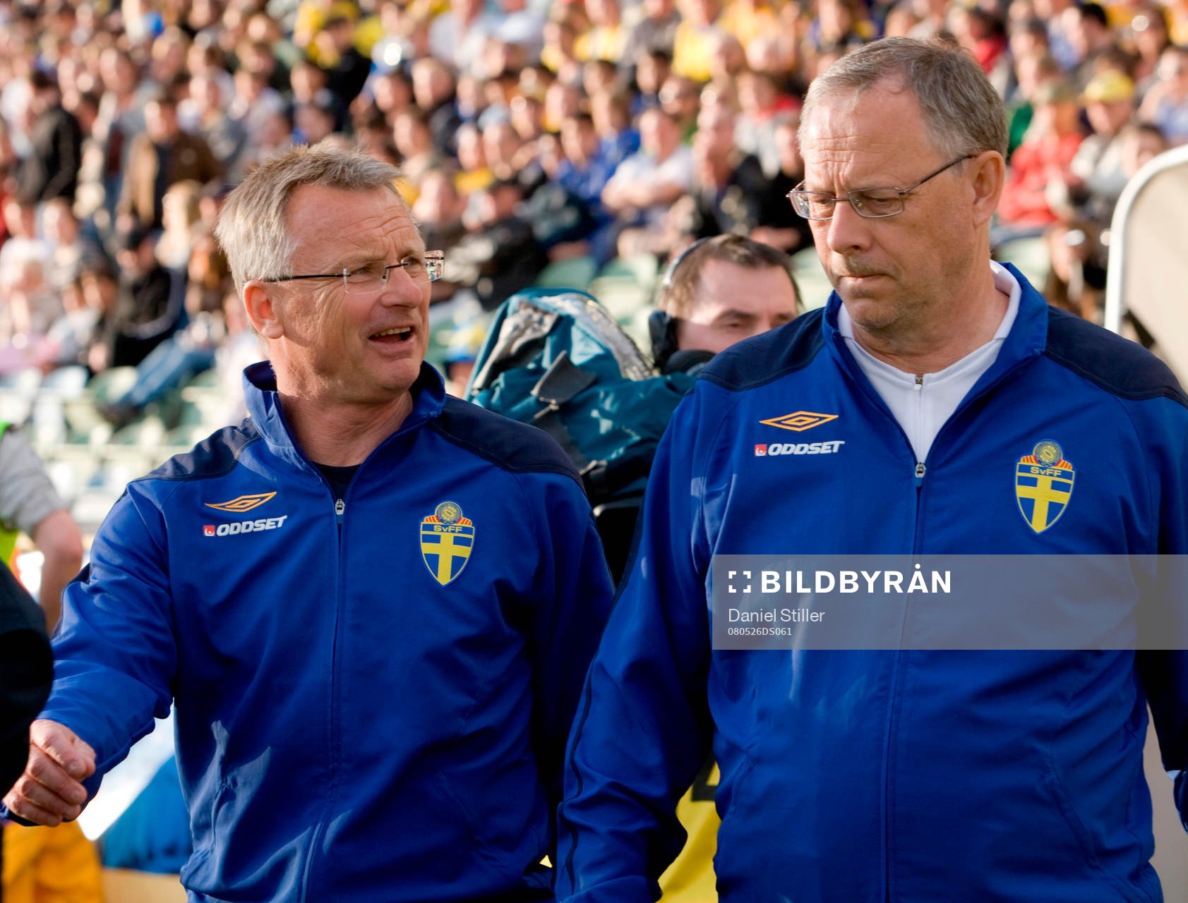Lars Lagerbäck, förbundskapten. Roland Andersson,