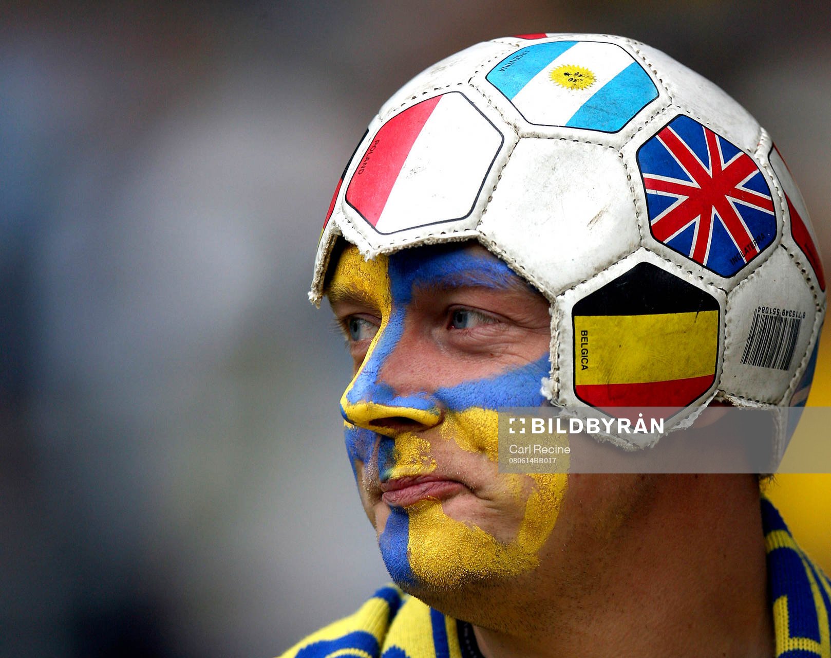 Fan, supporter, boll, huvudbonad, hatt, ansiktsmålning