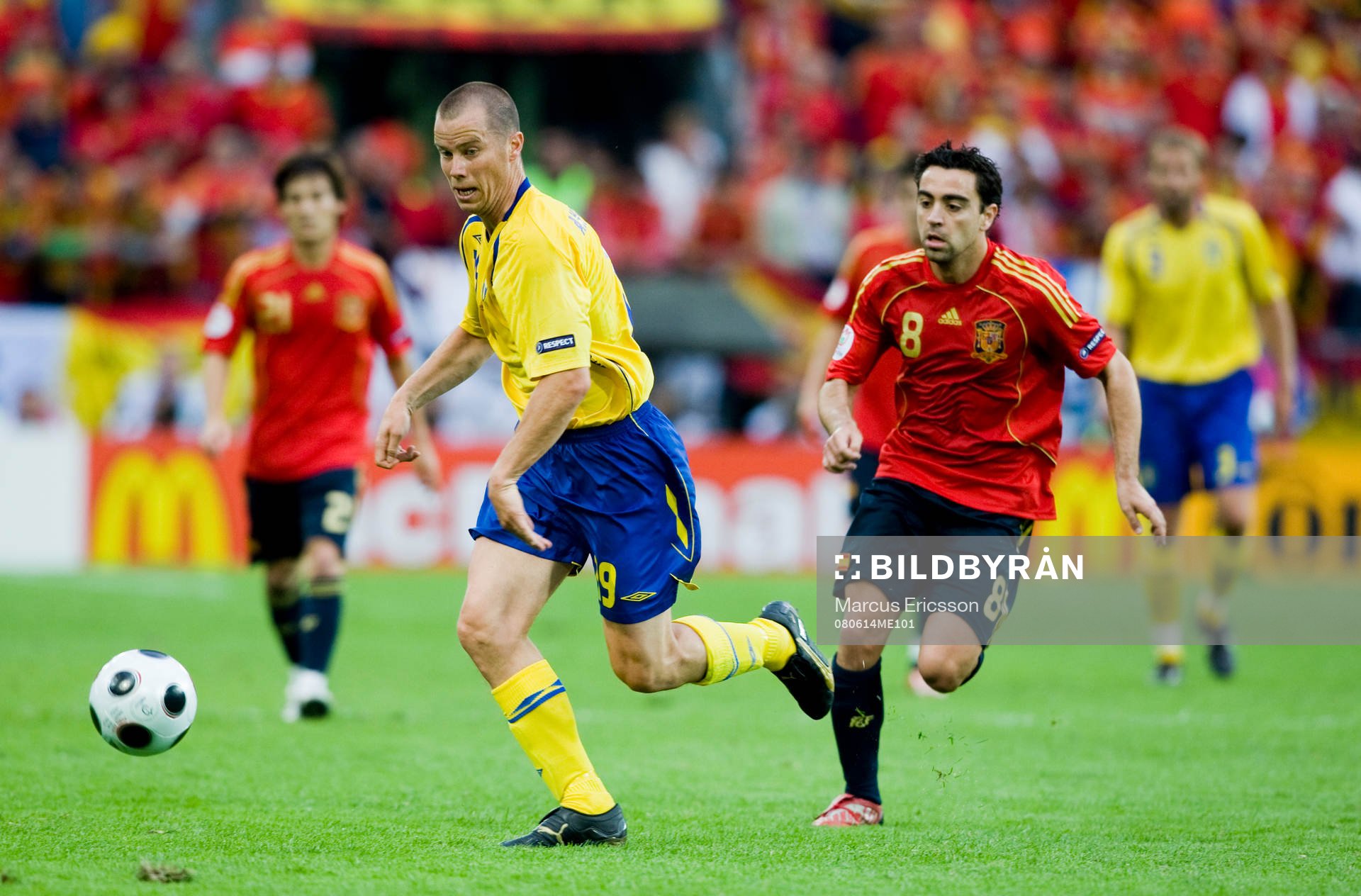 Daniel Andersson, Sverige, och Xavi Alonso, Spanien