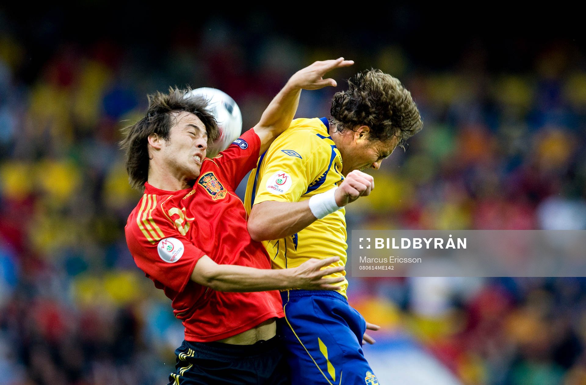 David Silva, Spanien, och Johan Elmander, Sverige