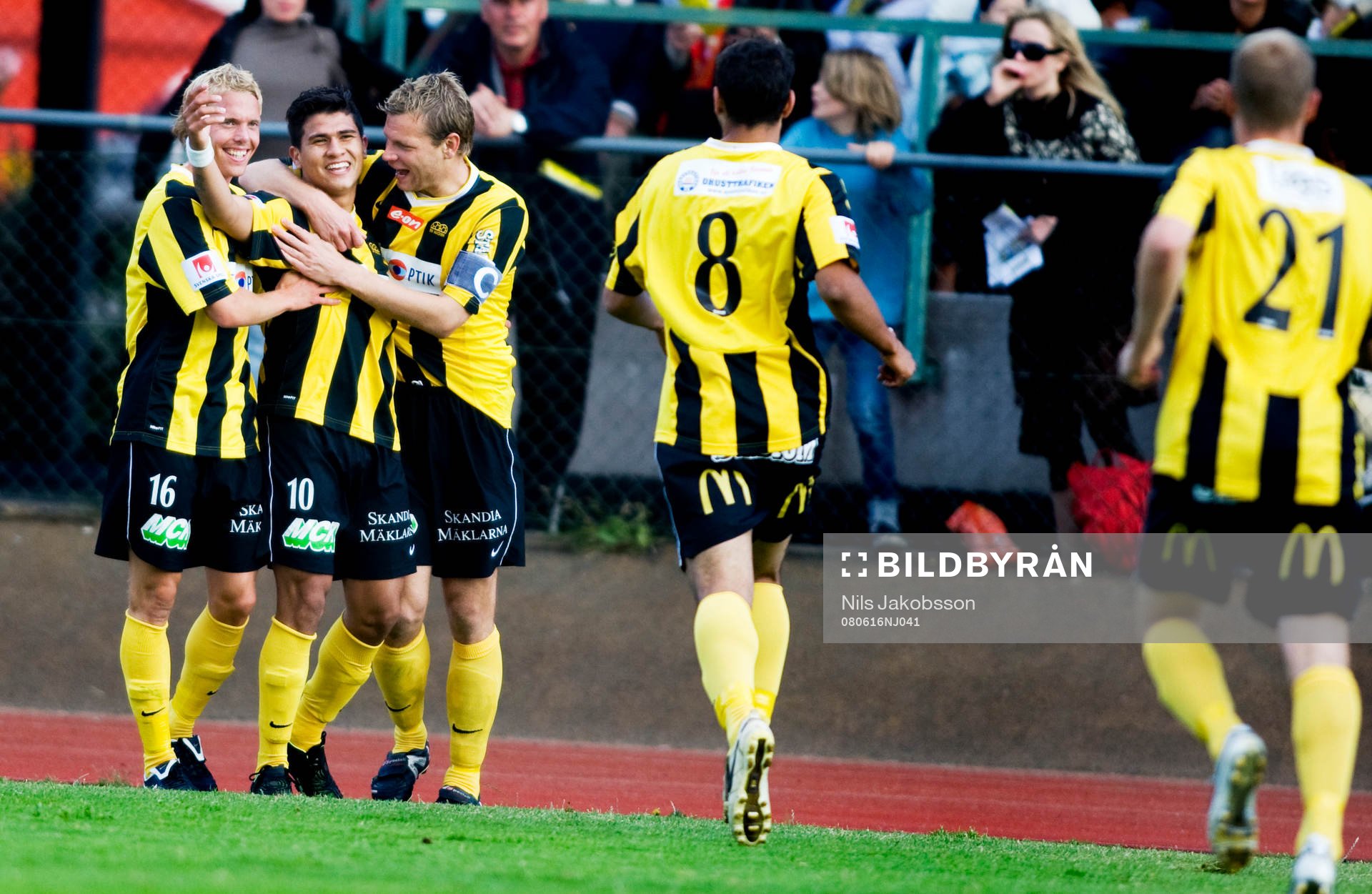  Jose de Oliveira, Marcus Jarlegren, Janne Saarinen, Häcken, jubel.