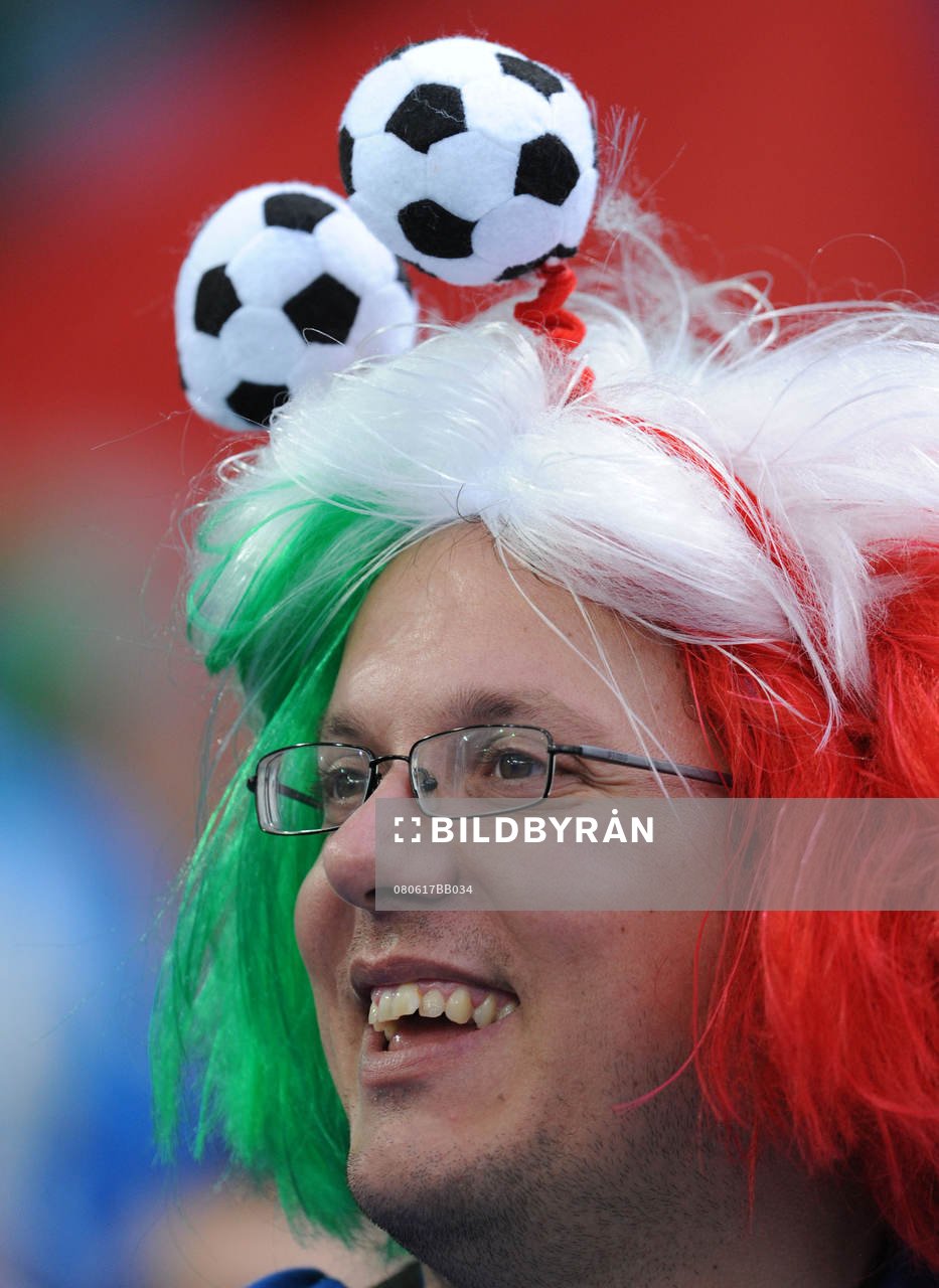 Fan, supporter, peruk, hår, boll, bollar
