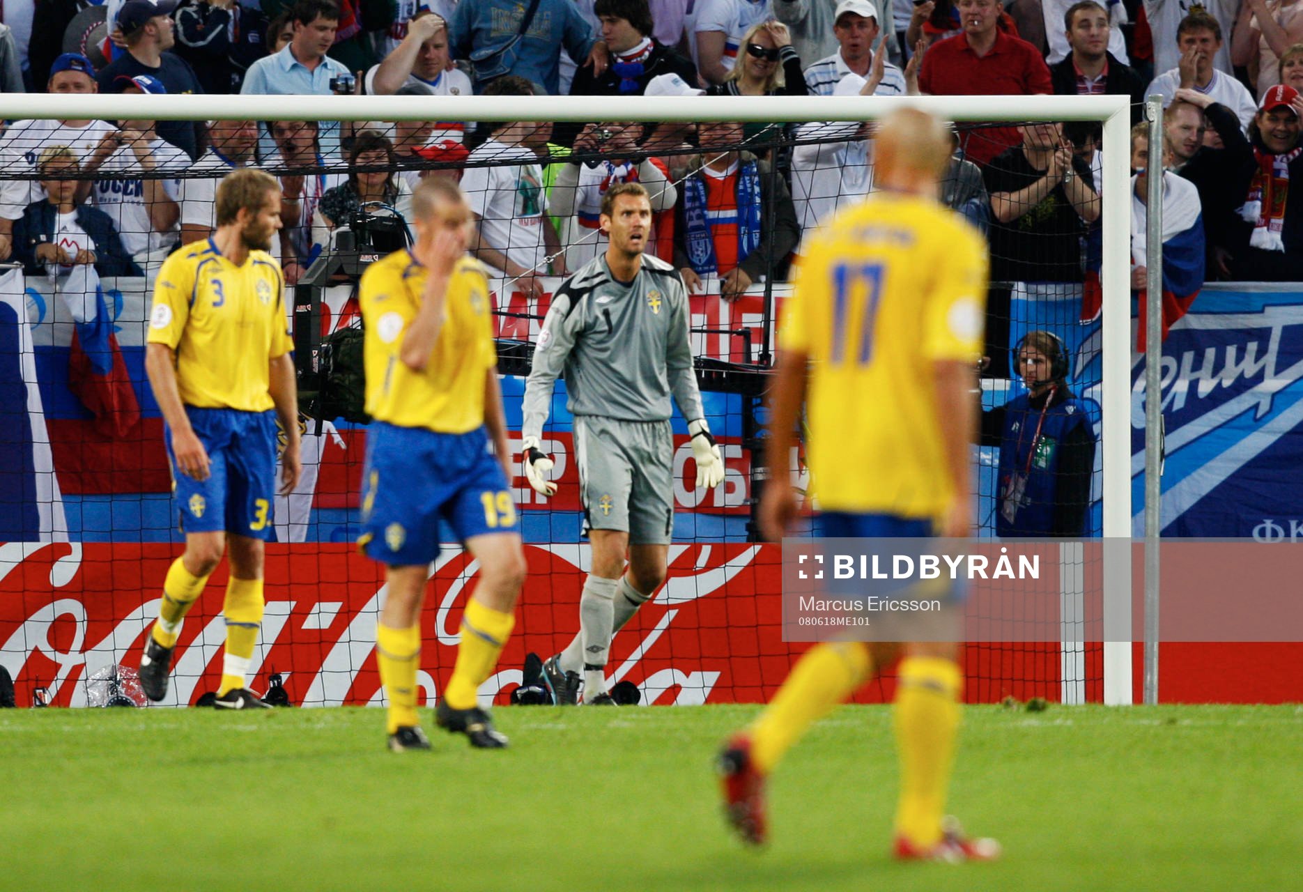 Andreas Isaksson, målvakt, Sverige, depp över missad