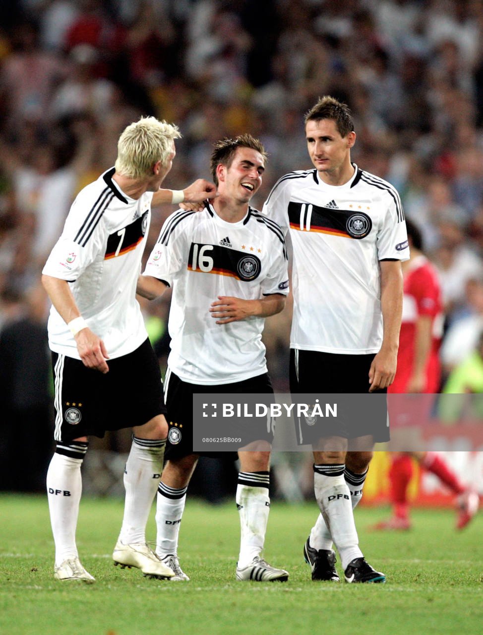 Bastian Schweinsteiger, Philipp Lahm och Miroslav Klose,
