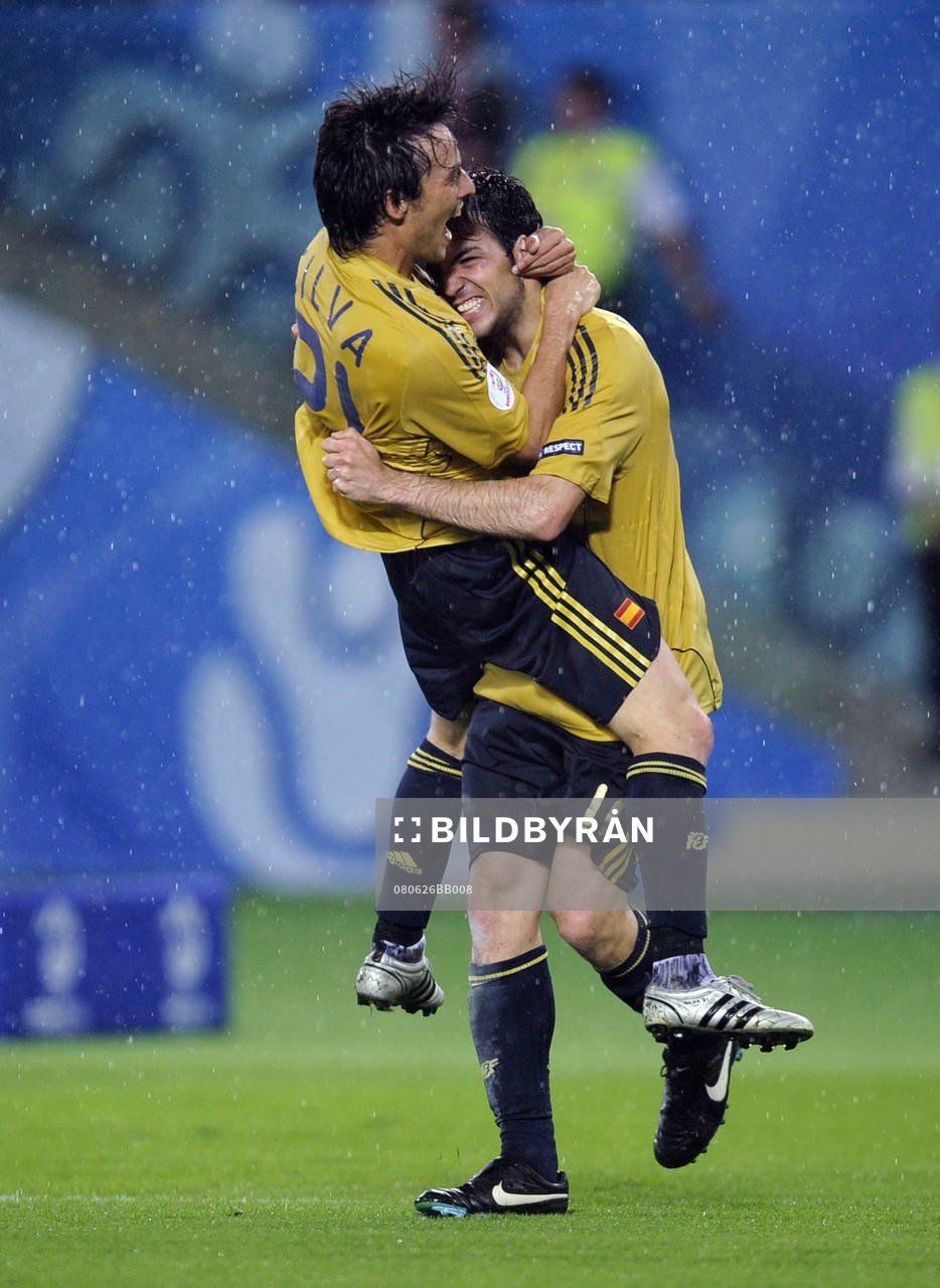 David Silva och Cesc Fabregas, jubel