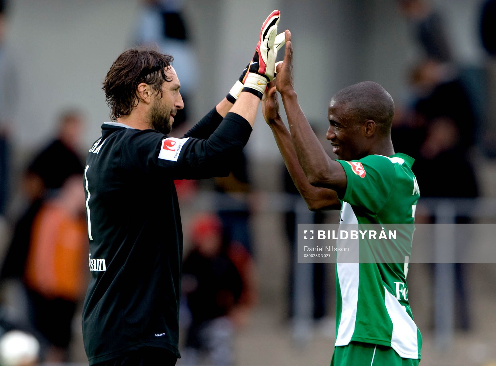 Rami Shaaban, målvakt Hammarby och Alagie Sosseh,