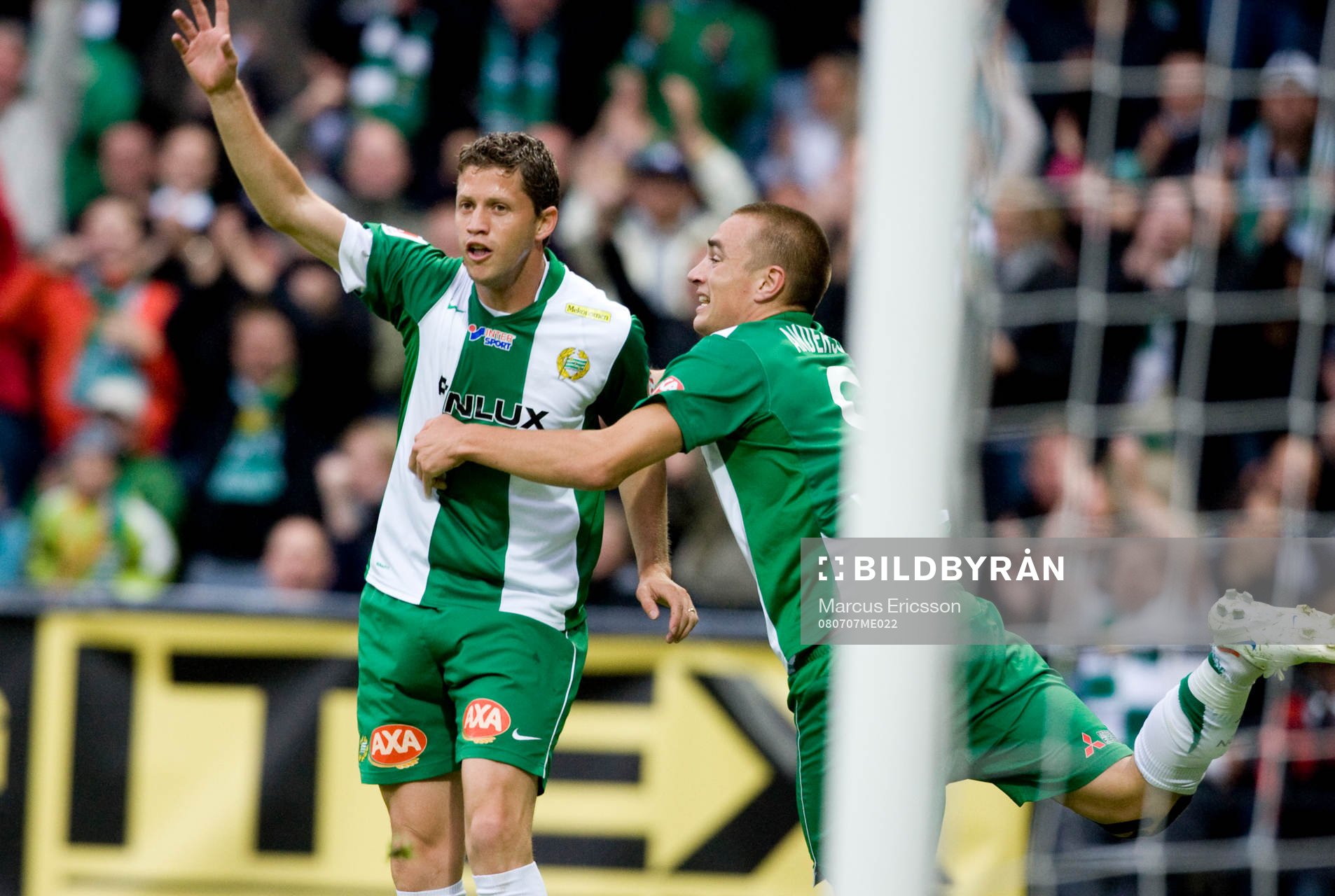 Paulinho Guara, och Petter Andersson, Hammarby, jubel