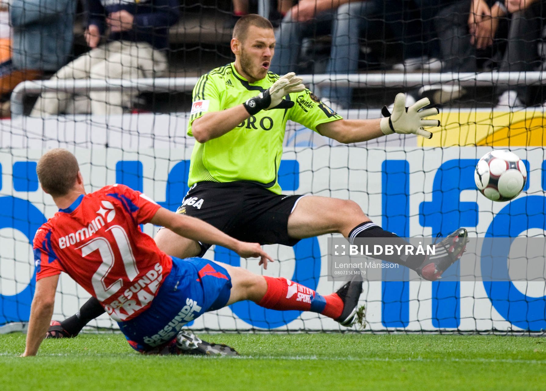 1-1, Christoffer Andersson förbi Daniel Örlund, målvakt