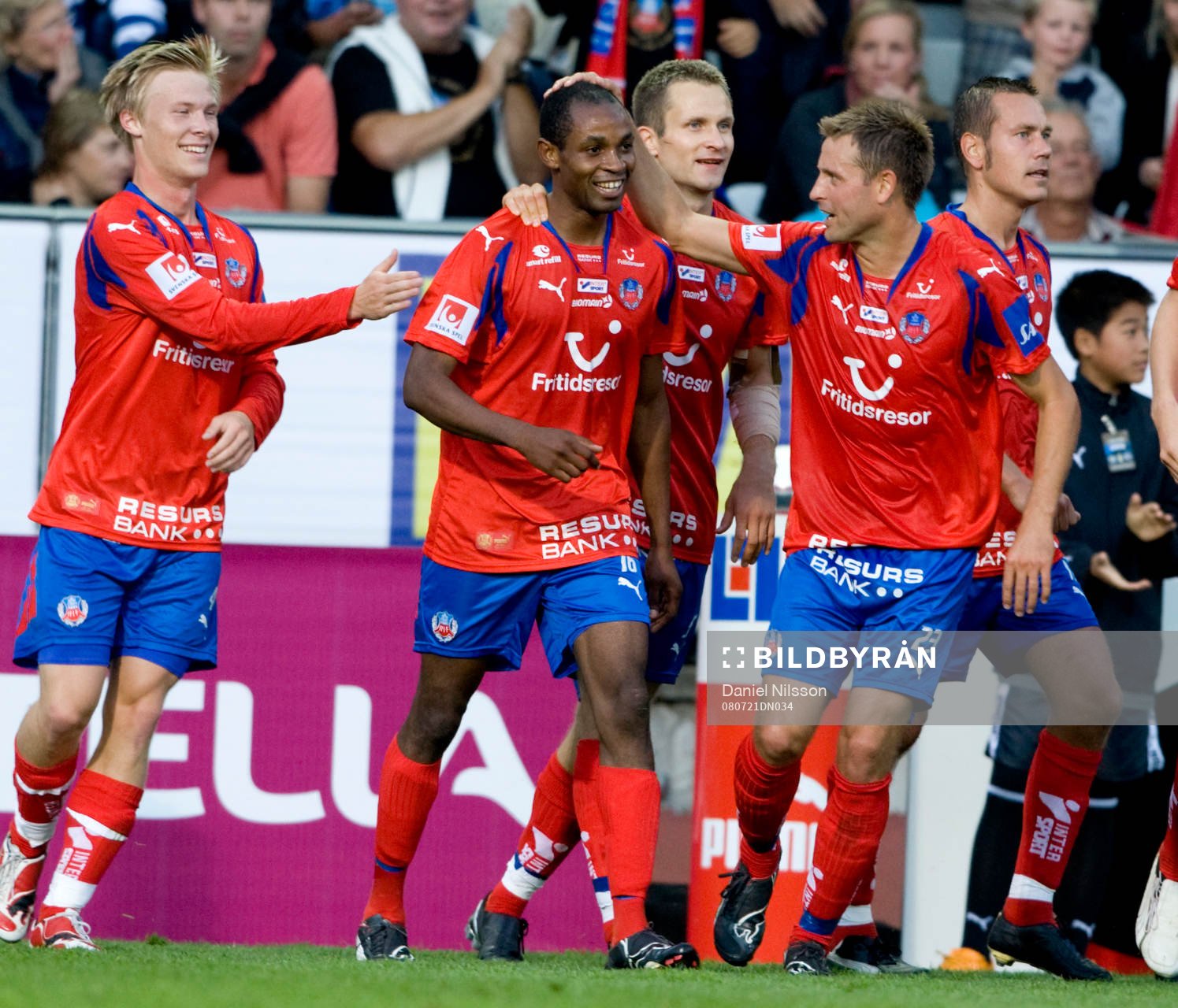 René Makondele, Helsingborg gjorde 2-0. Jubel