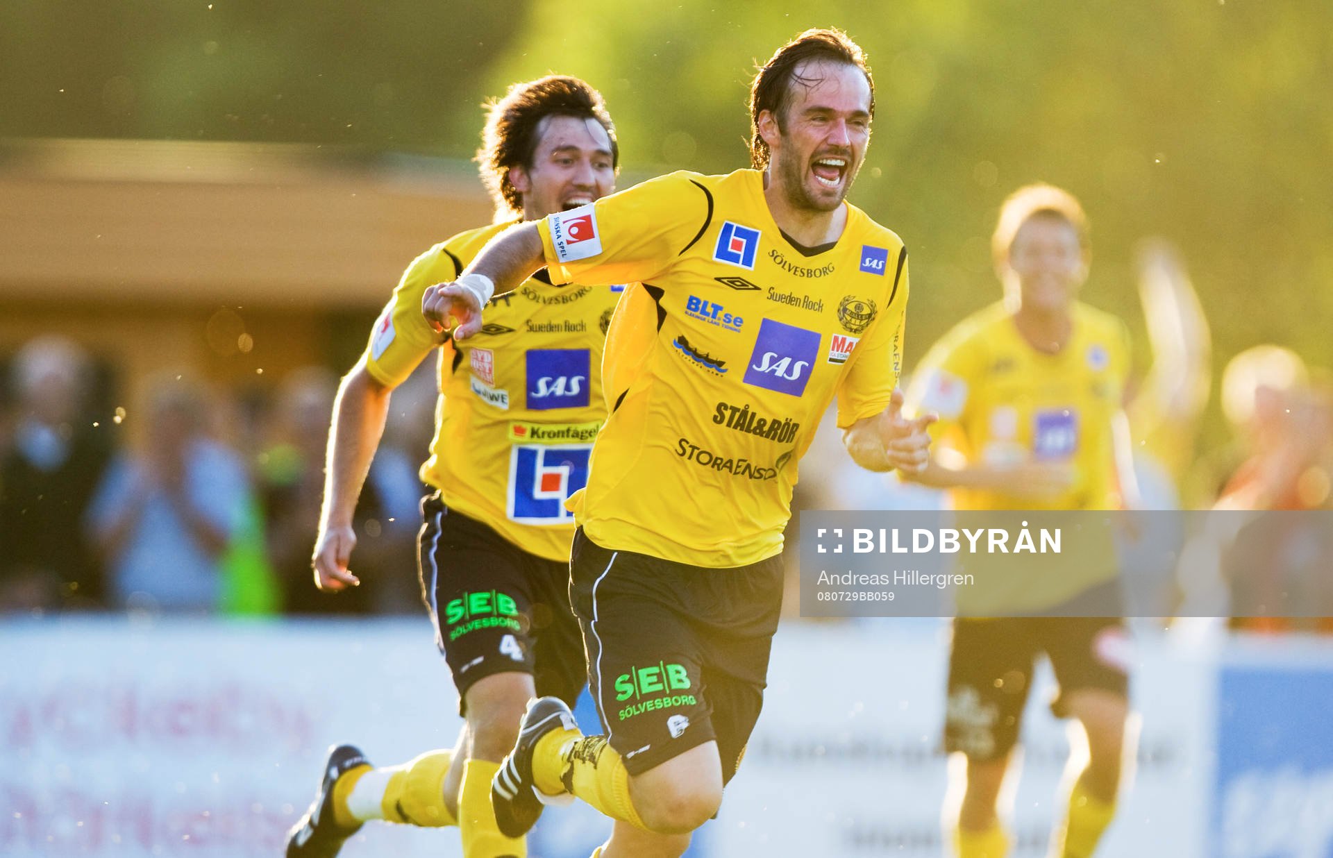  1-0 genom Sasa Zimonjic, Mjällby, Jubel.