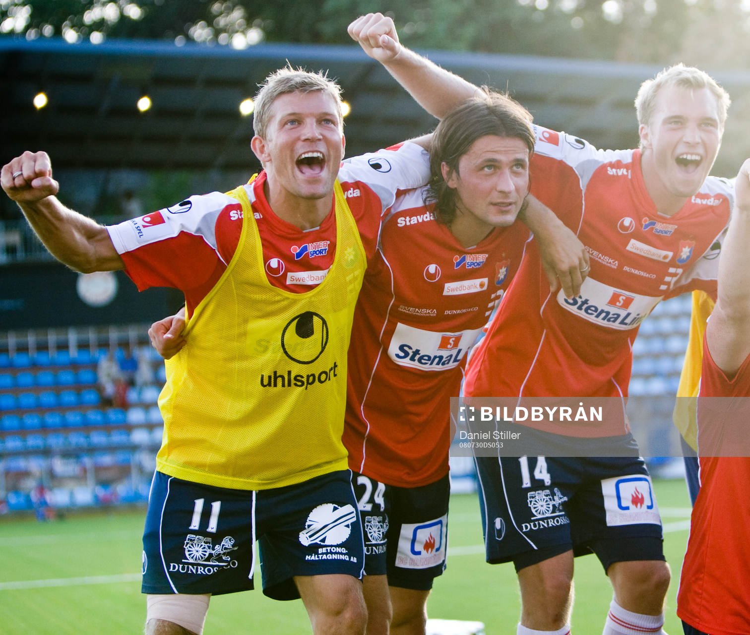  Marcus Allbäck, Pavel Zavadil, Tommy von Brömsen, Örgryte. Jubel