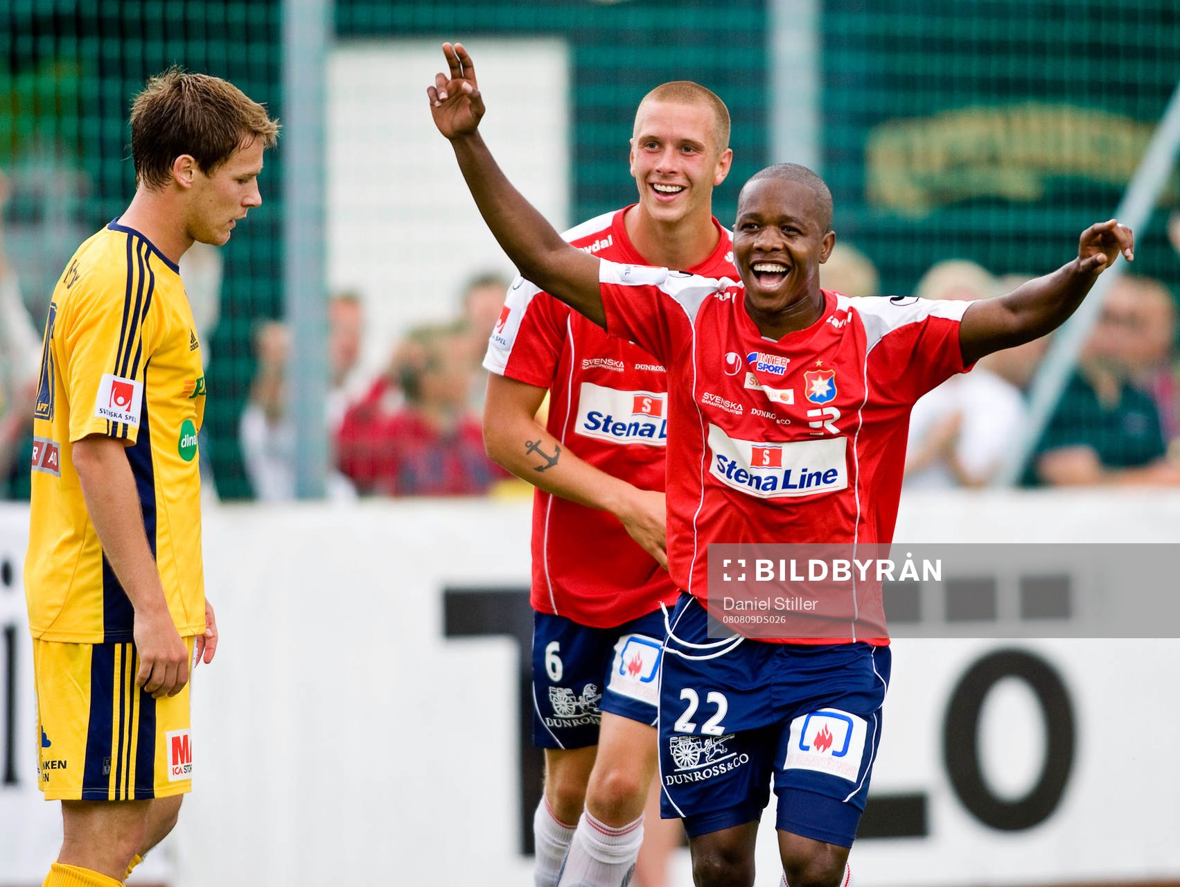  Boyd Mwila, Örgryte, kvitterar till 1-1. Jubel