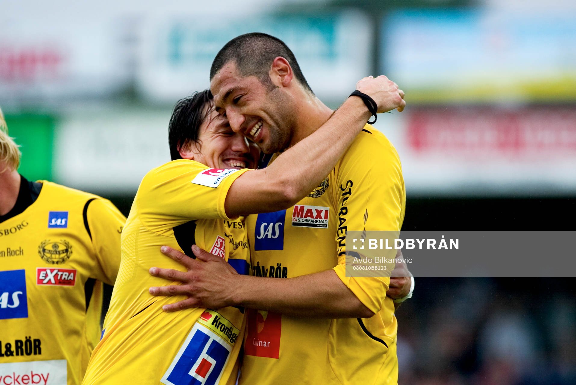  Juan Robledo, Daniel Ivanovski, Mjällby, jubel