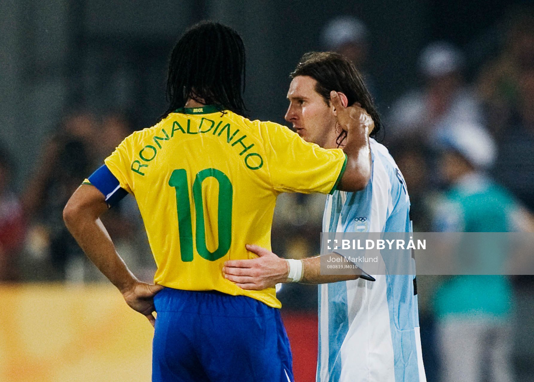 Ronaldinho, Brasilien, och Lionel Messi, Argentina