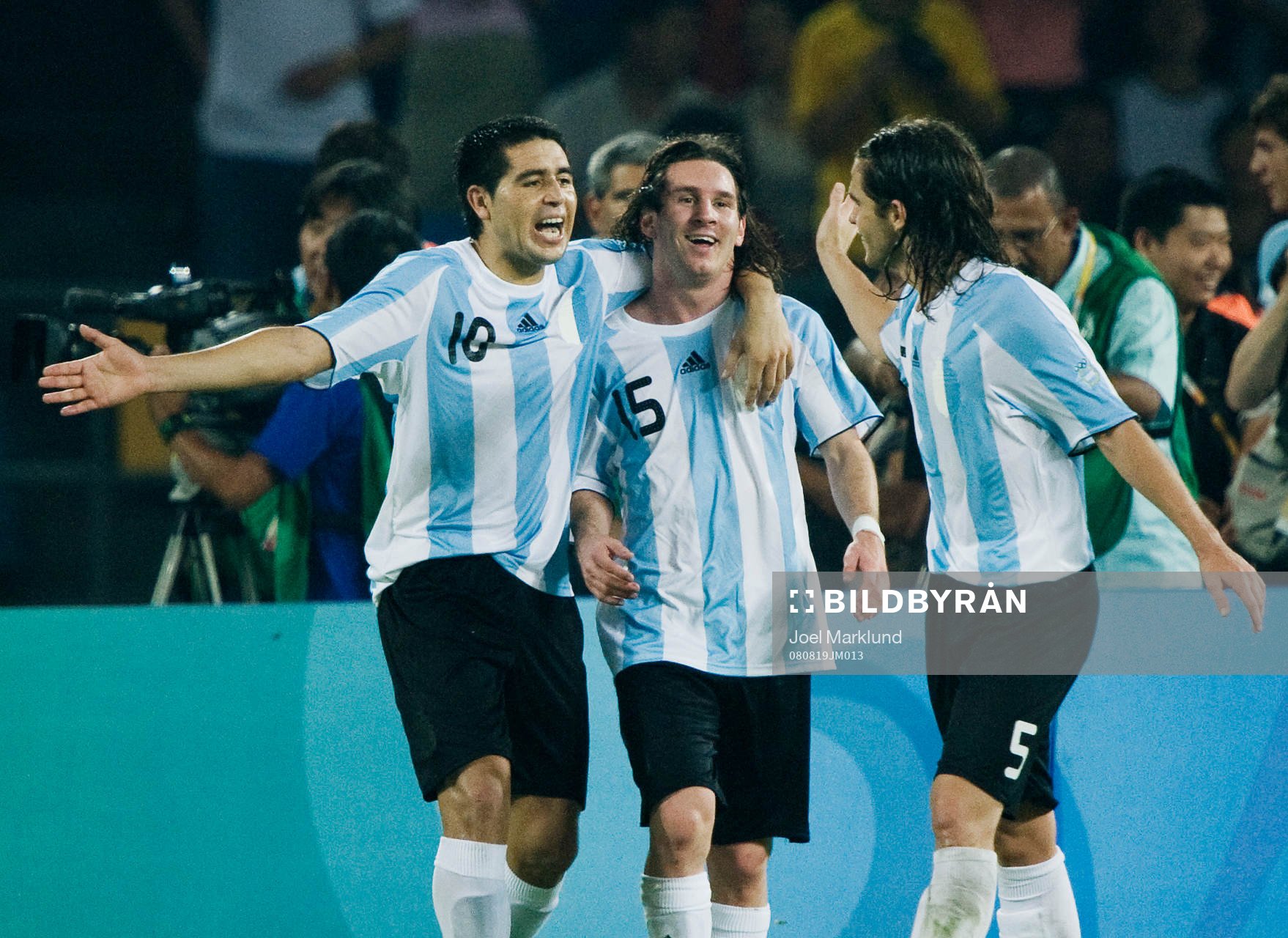 Juan Roman Riquelme, Lionel Messi och Fernando Gago,