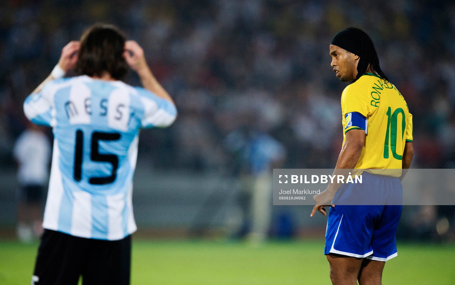 Lionel Messi, Argentina, ser på när Ronaldinho,