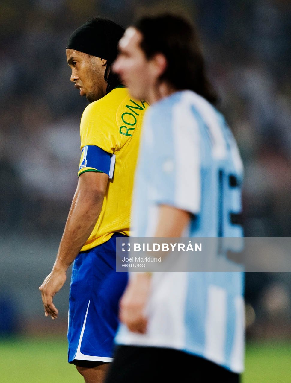 Ronaldinho, Brasilien, och Lionel Messi, Argentina