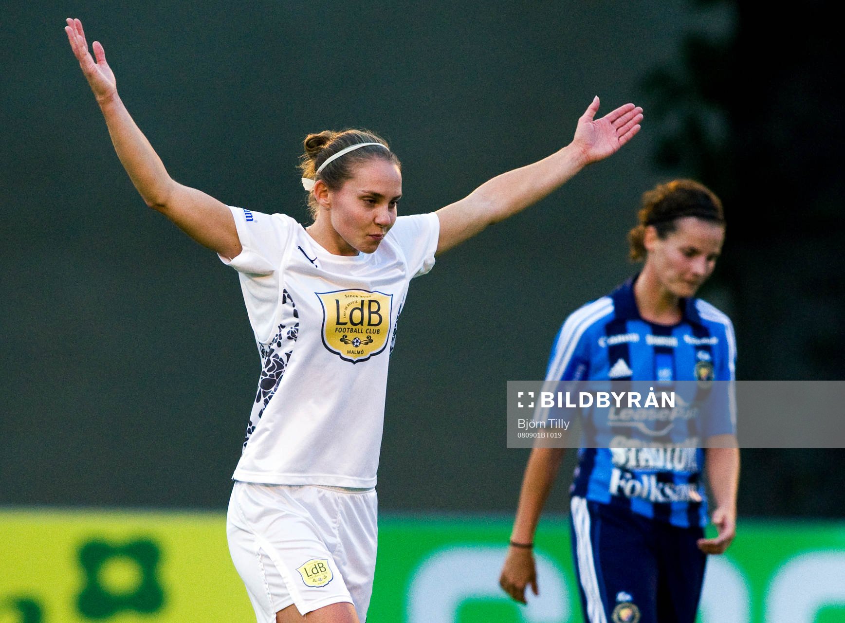 Manon Melis, LdB Malmö, jubel och Femke Maes, Djurgården