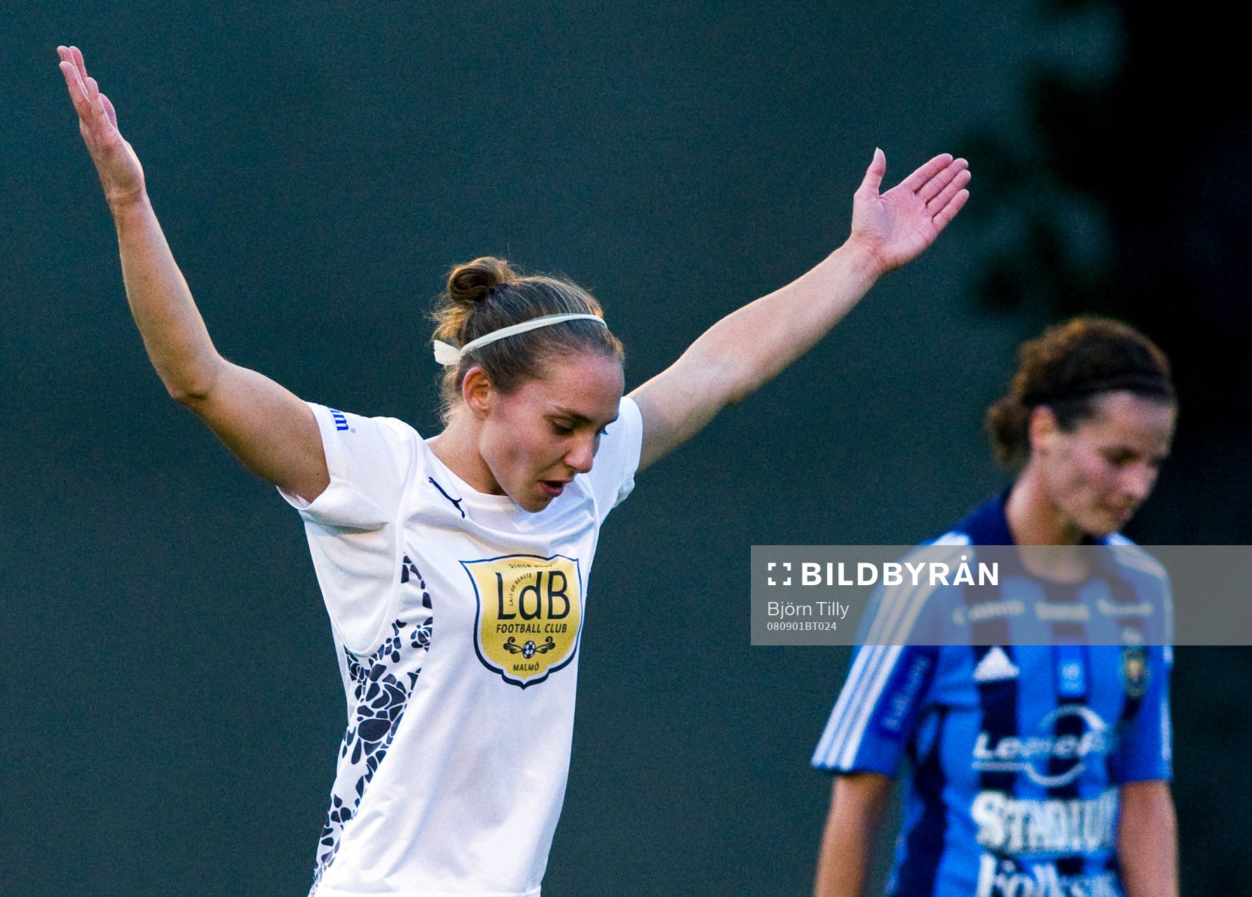 Manon Melis, LdB Malmö, jubel och Femke Maes, Djurgården