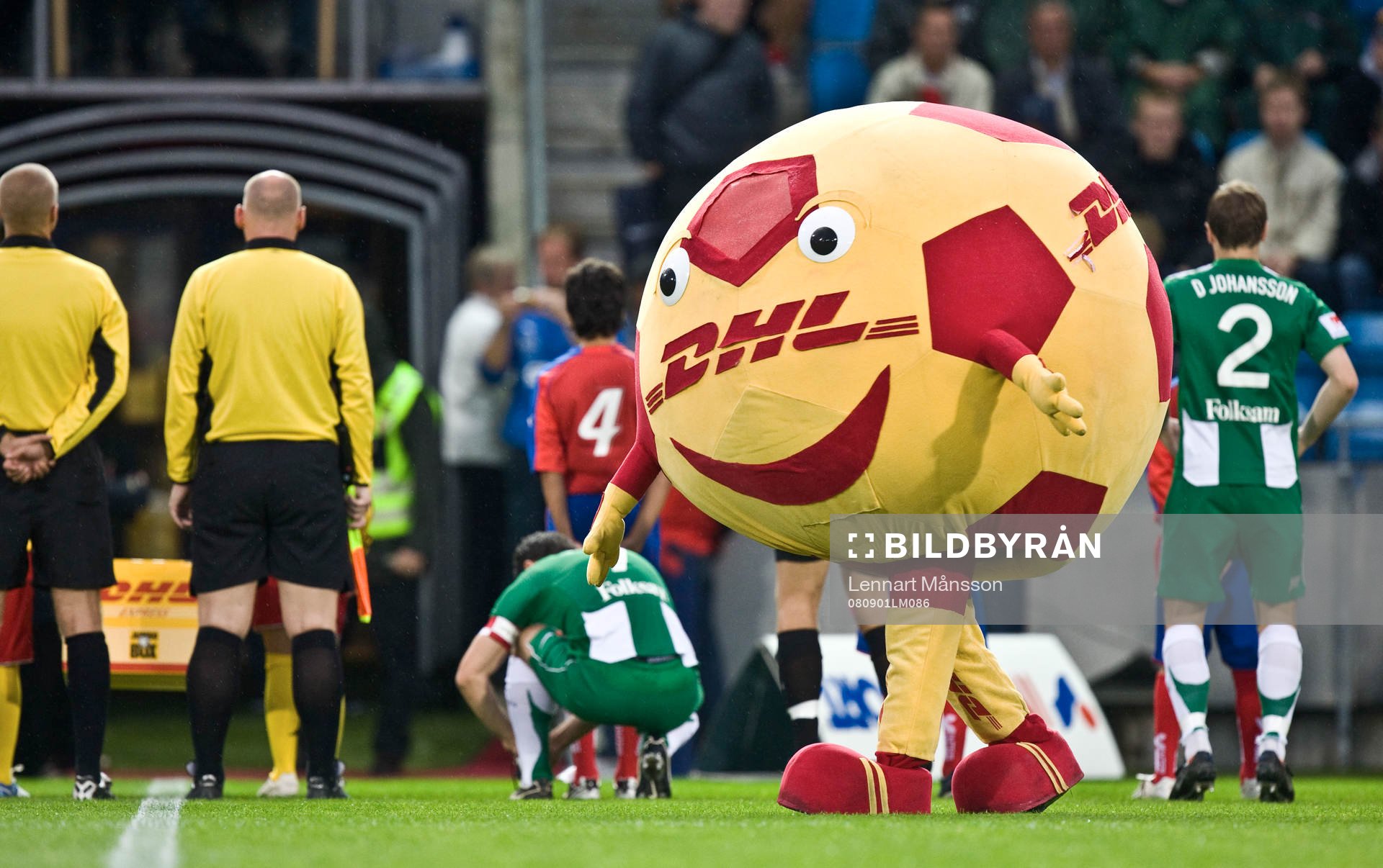 DHL, maskot, reklam, boll