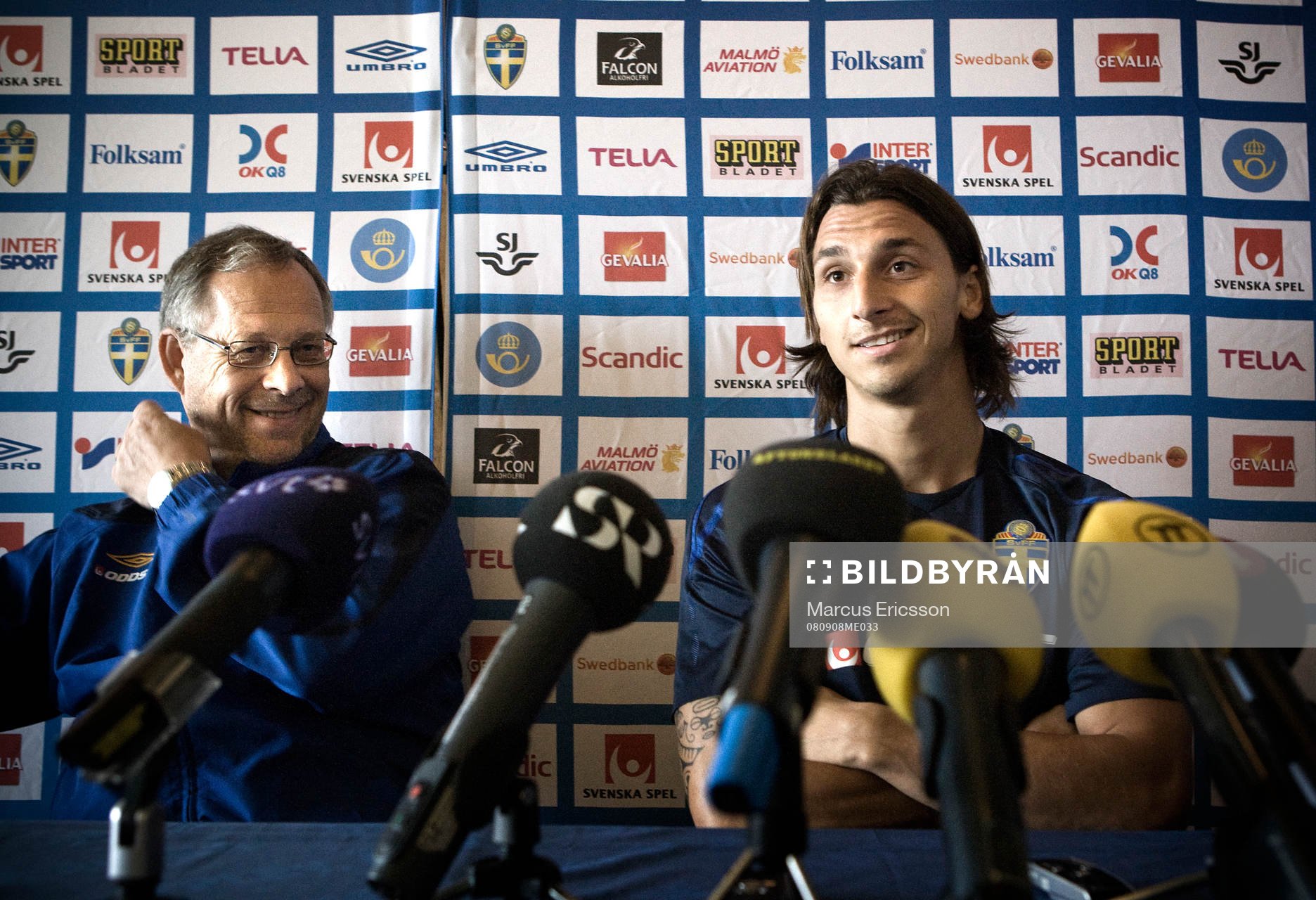 Lars Lagerbäck, förbundskapten och Zlatan Ibrahimovic
