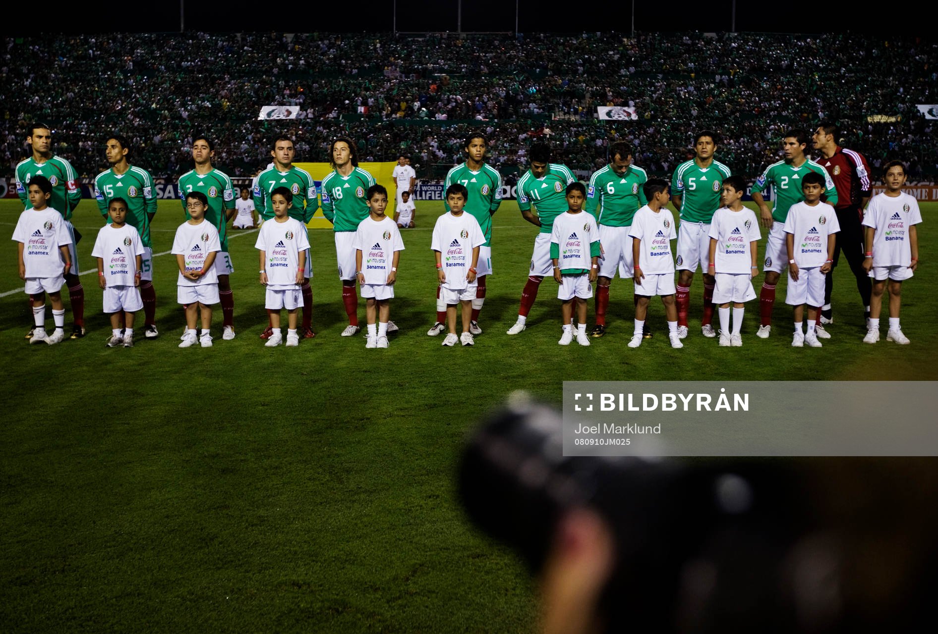  Lag, lagppställning, startelva. Det mexikanska landslaget blir fotograferat.