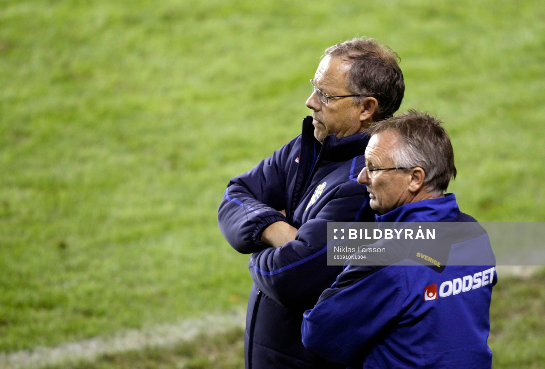 Lars Lagerbäck och Roland Andersson, förbundskapten