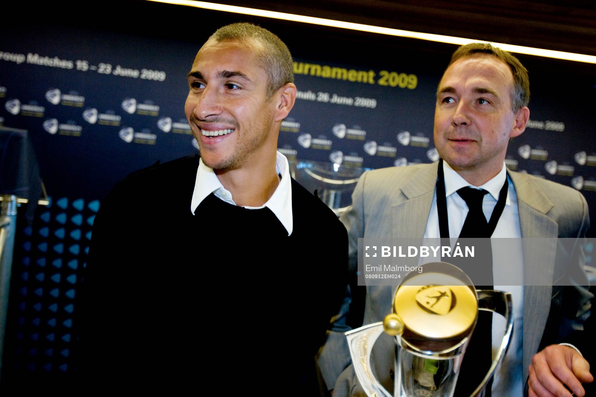 Henrik Larsson med Keld Bordinggaard, tränare, Danmark