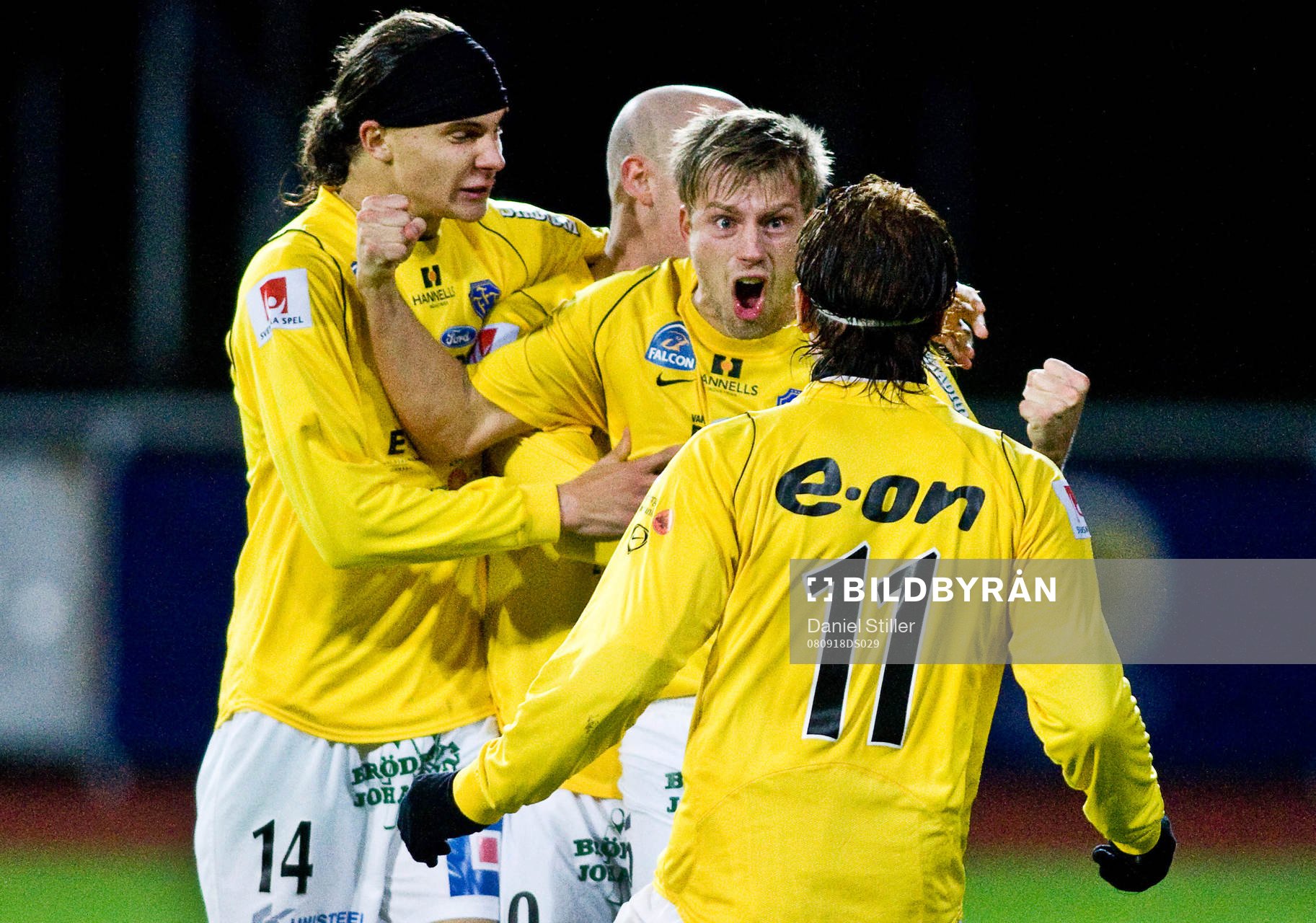 Joel Johansson, Falkenberg,  kvitterar till 1-1. Jubel