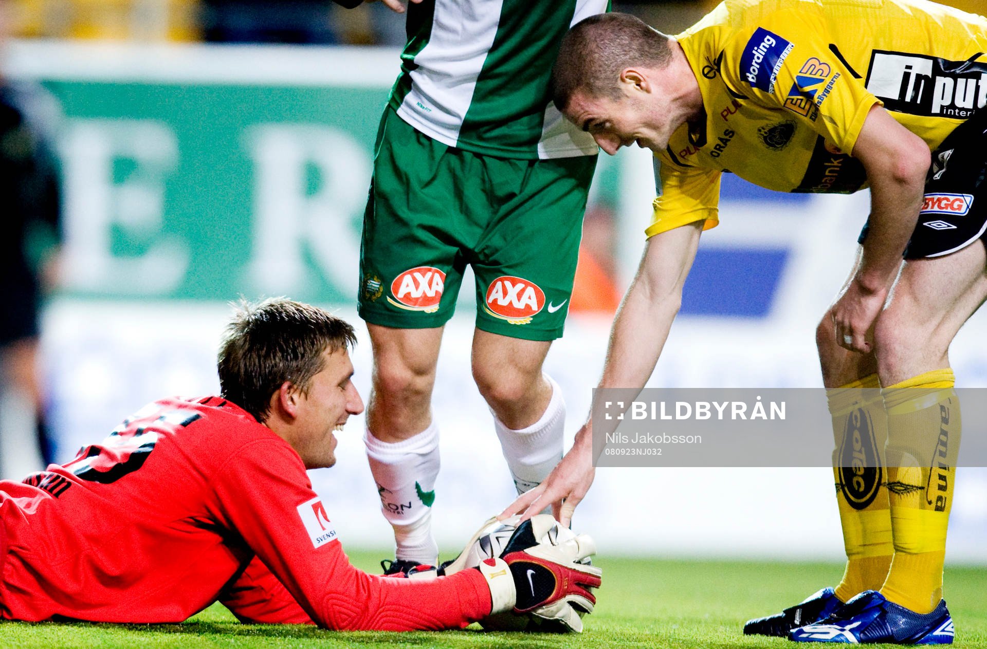 Kristoffer Björklund, målvakt, Hammarby, skrattar med