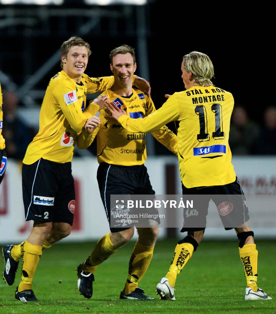  Niklas Skoog jubel efter 3-0  tillsammans med David Rehn och Adam Berner.