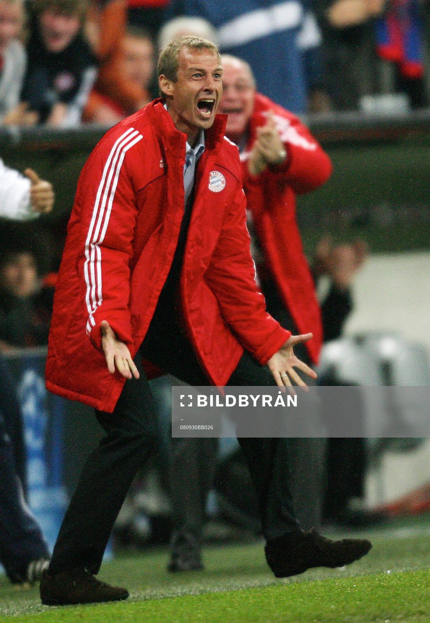 Juergen Klinsmann, tränare, Bayern München. Glädje, jubel
