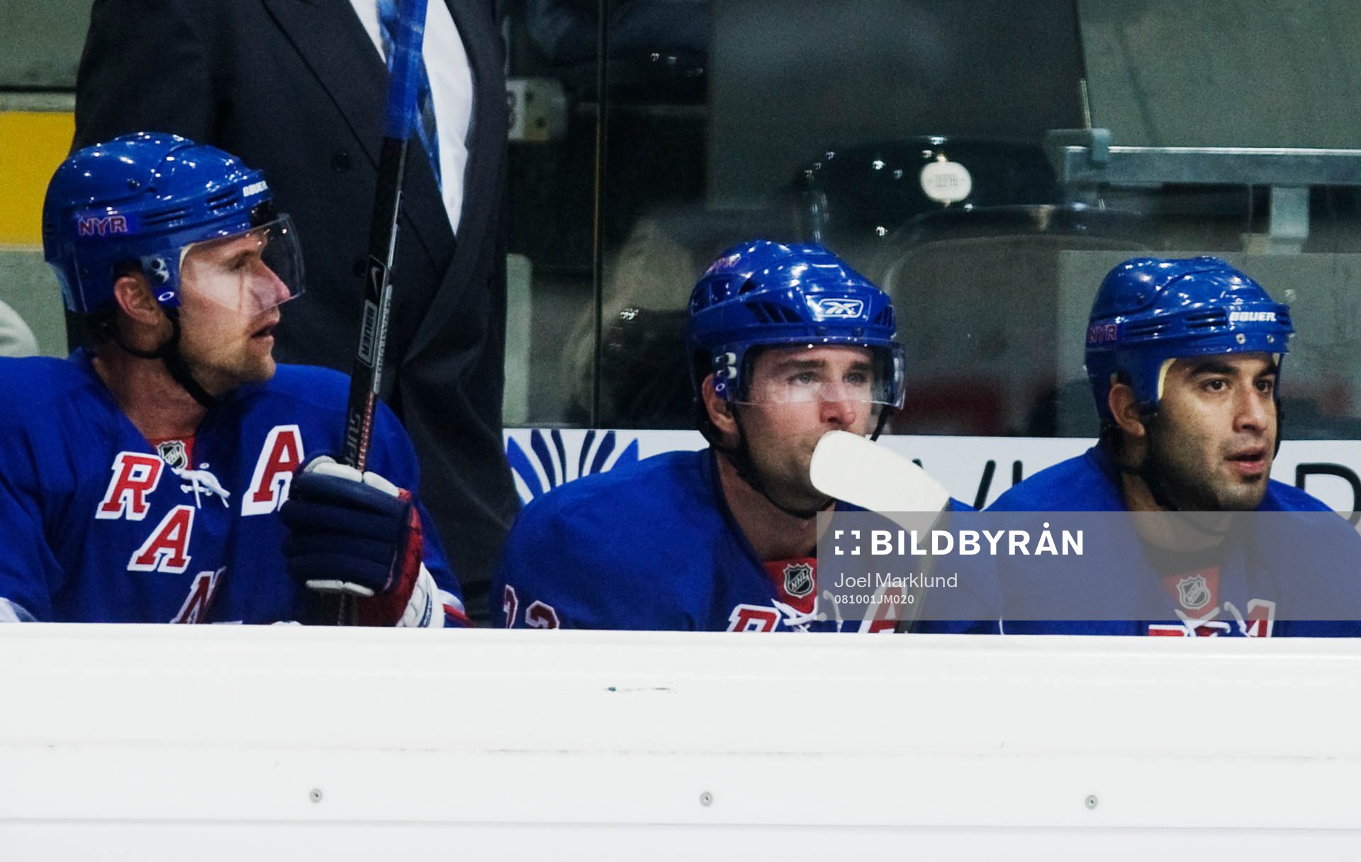 Markus Näslund, Chris Drury och Scott Gomez, sitter på