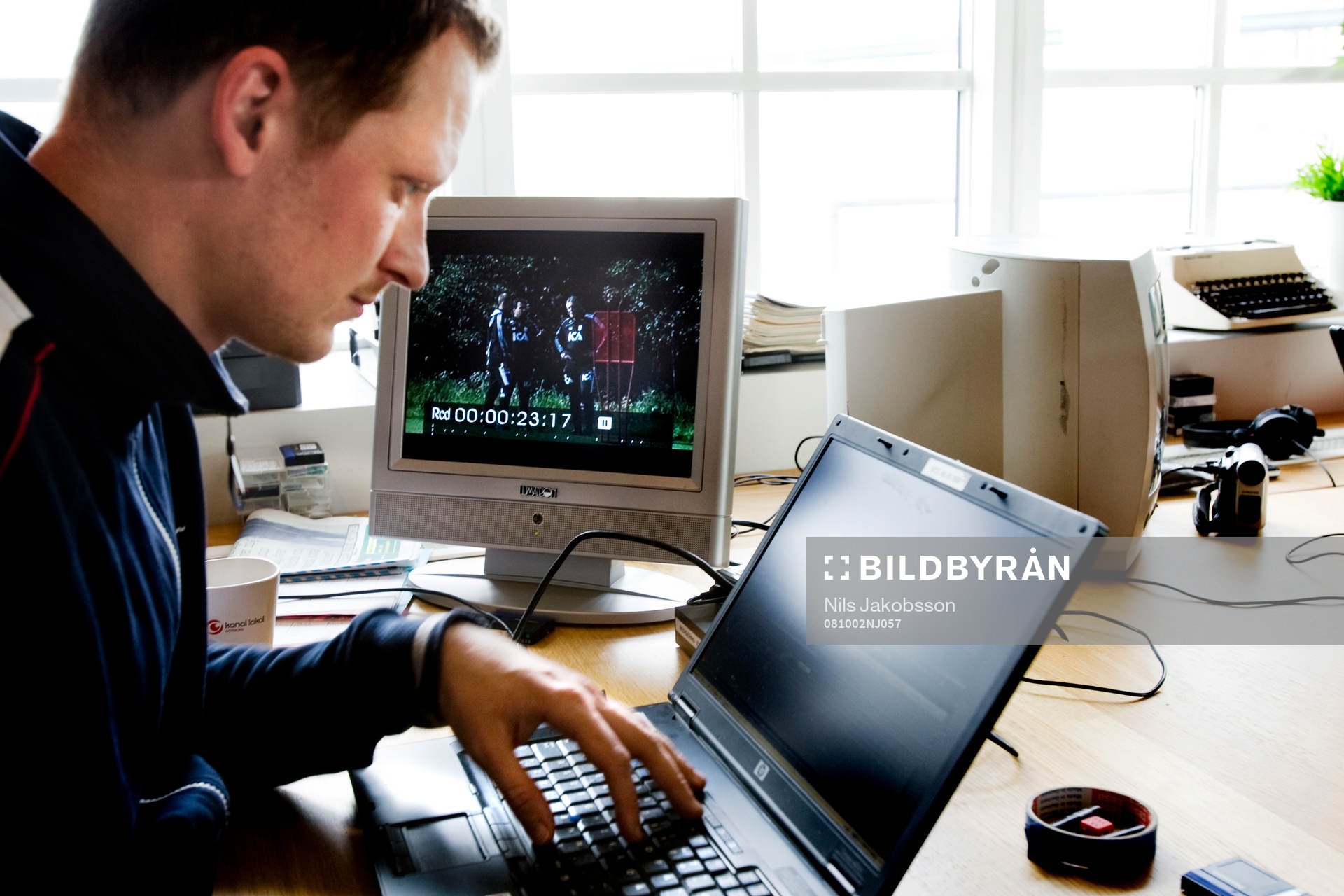 Fotboll, inspelning av kanal lokals program med tema IFK