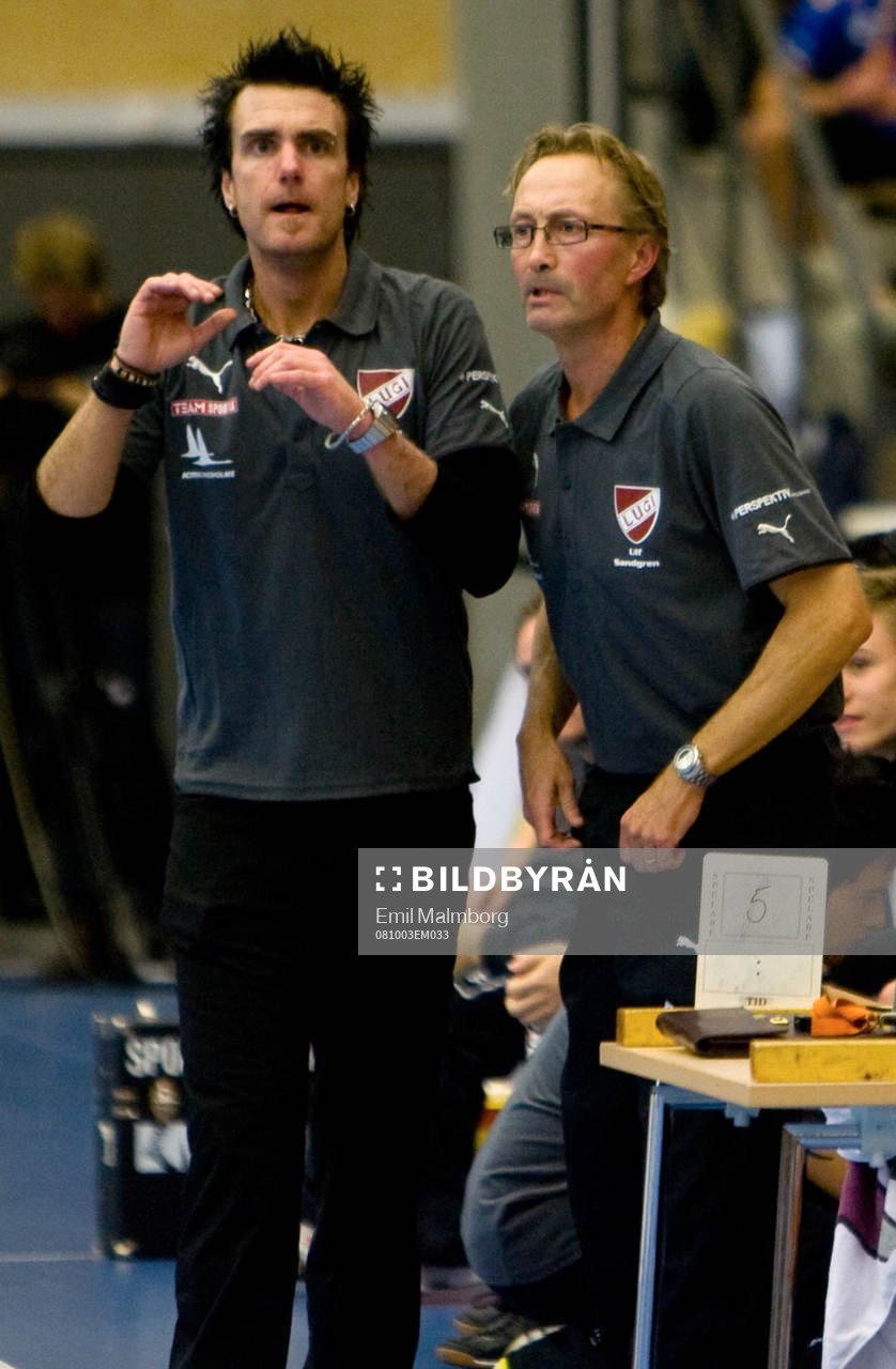 Johan Zanotti och Ulf Sandgren, tränare, Lugi