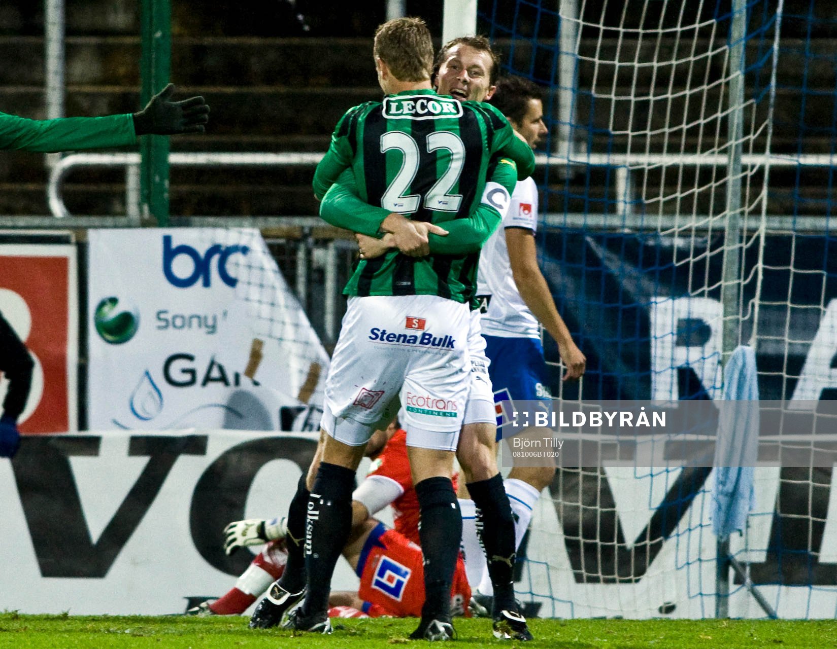 Fredrik Lundgren, och Björn Andersson, GAIS, jubel