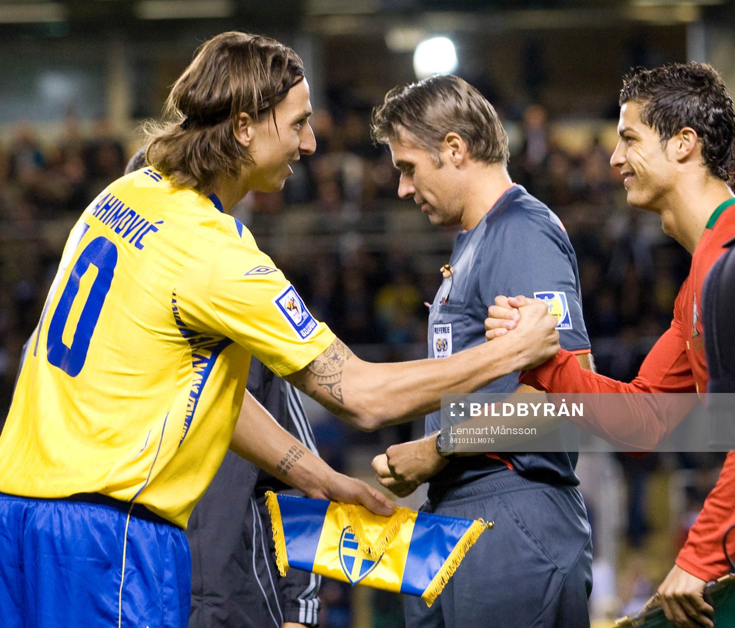 Lagkaptenerna Zlatan Ibrahimovic och Christiano Ronaldo