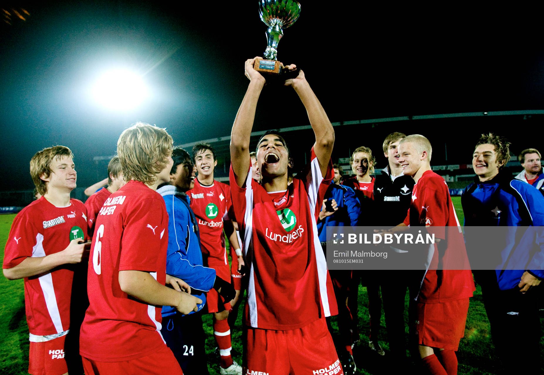  Jubel i Norrköping efter segern. Glädje, pokal.