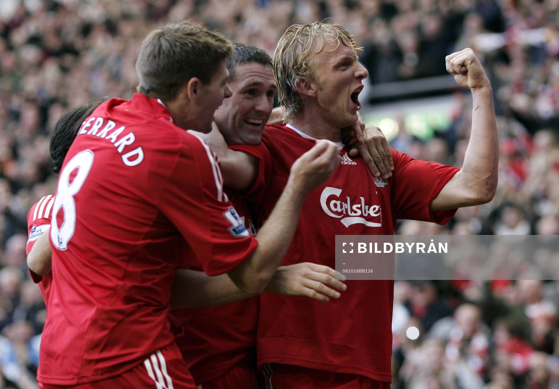 Dirk Kuyt, Steven Gerrard och Robbie Keane, Liverpool.