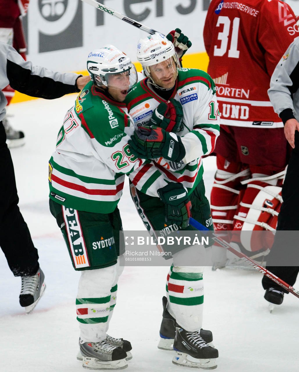 Mikael Gath och Christen Abbott, Rögle, jubel