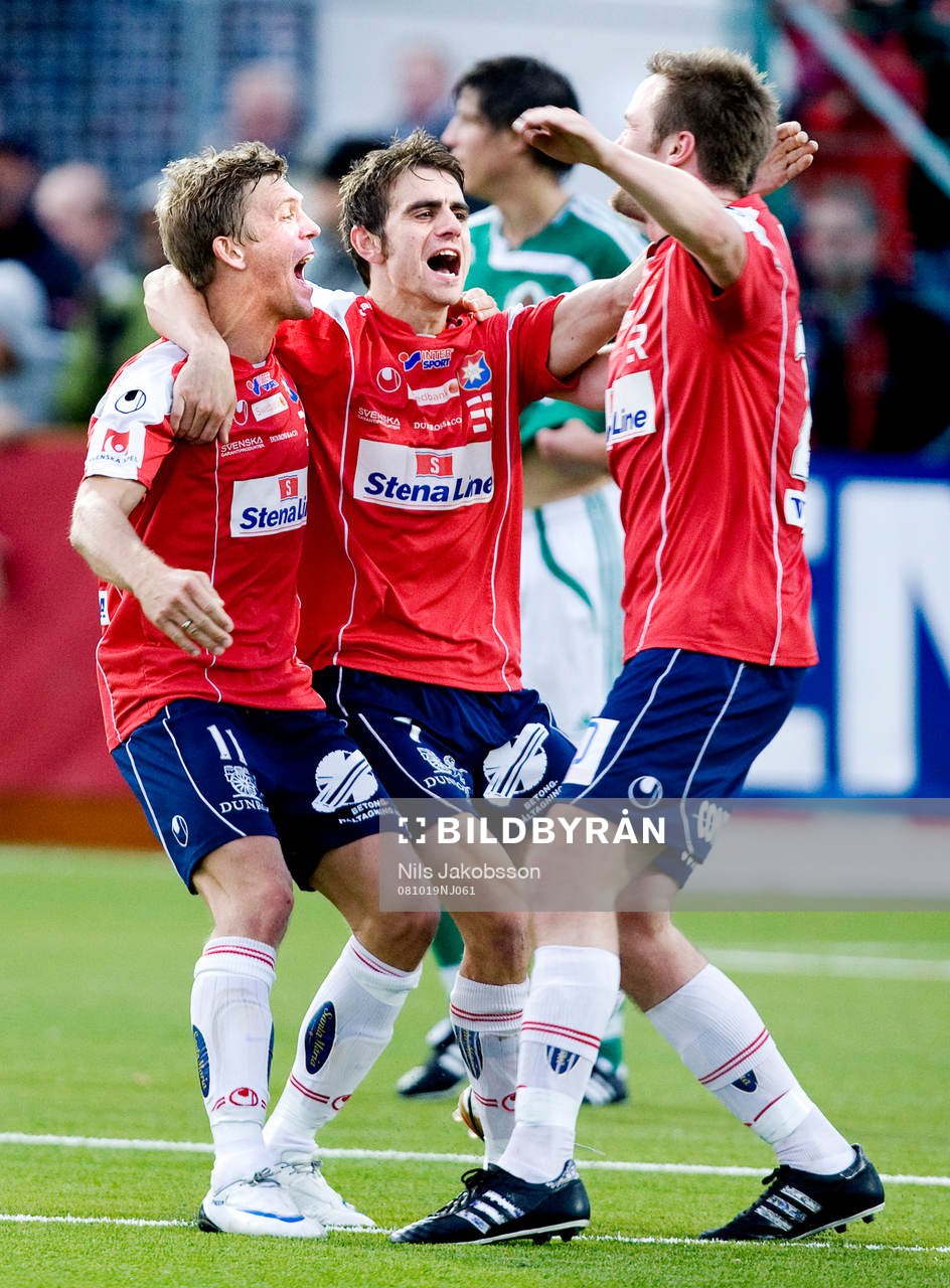 Marcus Allbäck, Björn Anklev, jubel, Örgryte klara för