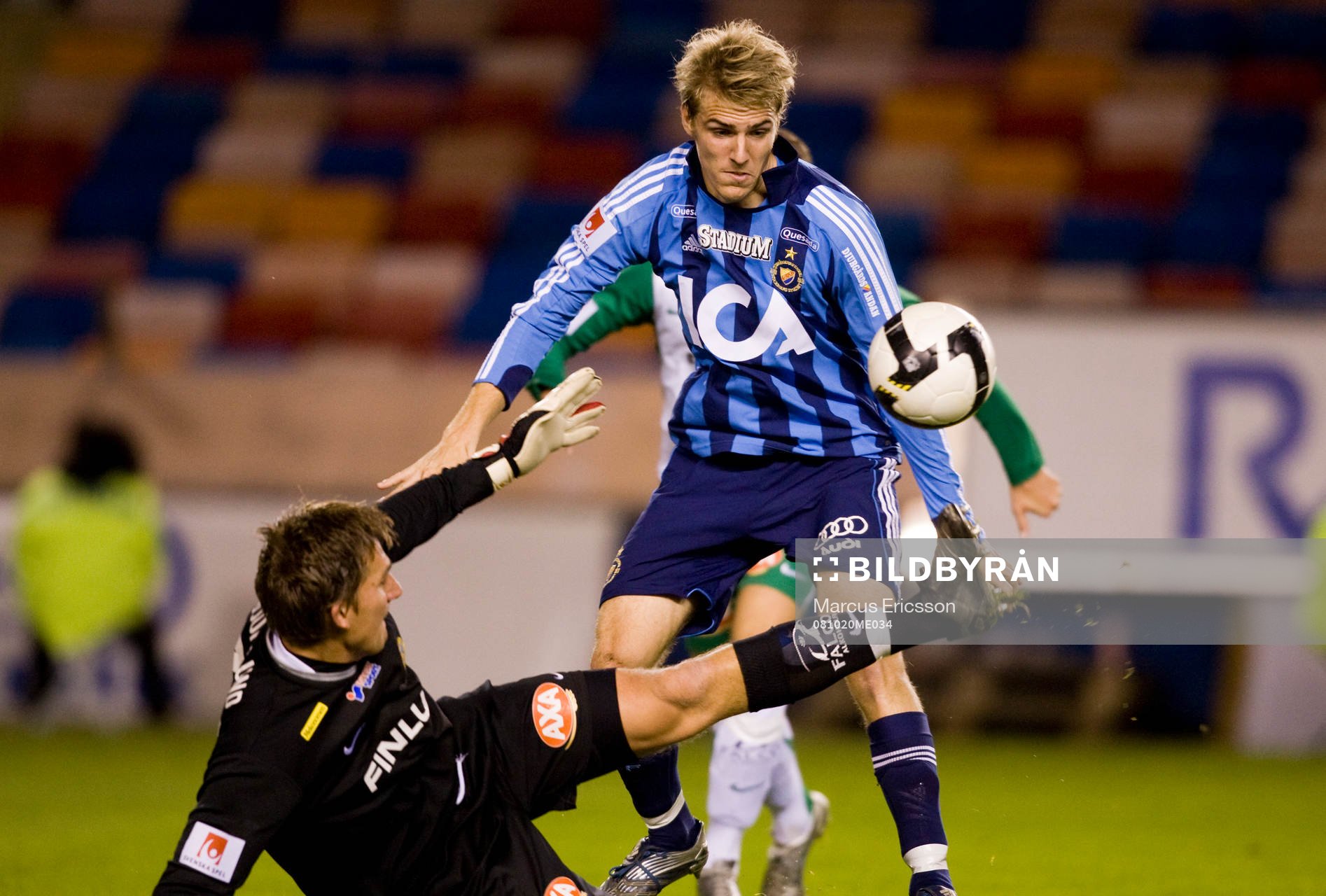 Kristoffer Björklund, målvakt Hammarby och Johan Oremo,