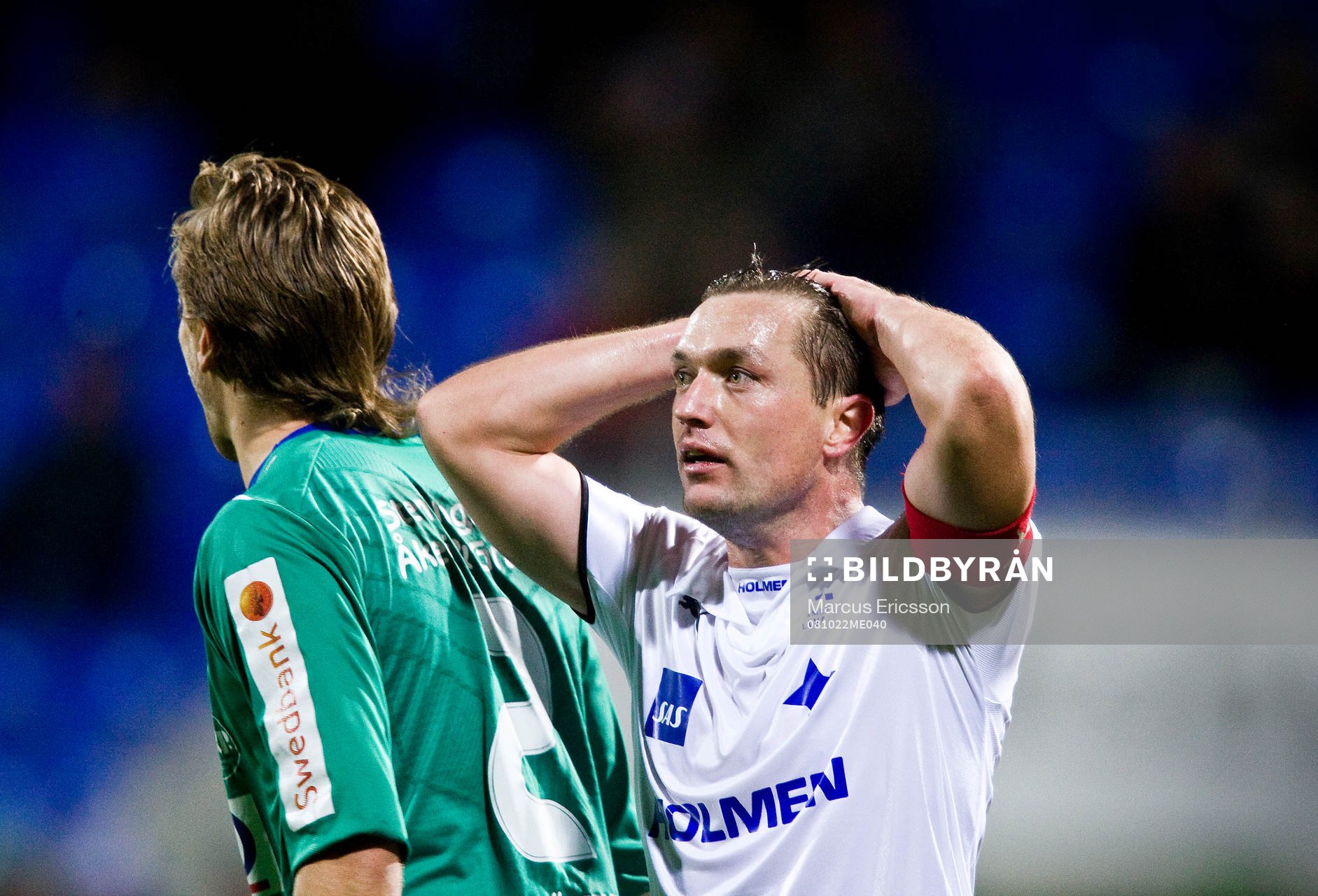 Mikael Blomberg, Norrköping, missar mål och tror inte det