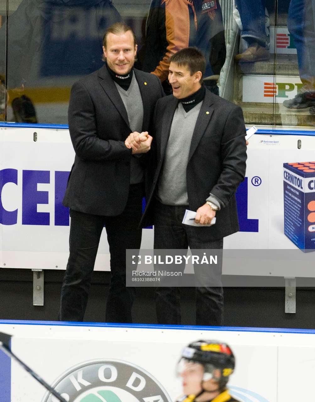 Mats Lindgren och Hans Särkijärvi, tränare, Skellefteå,