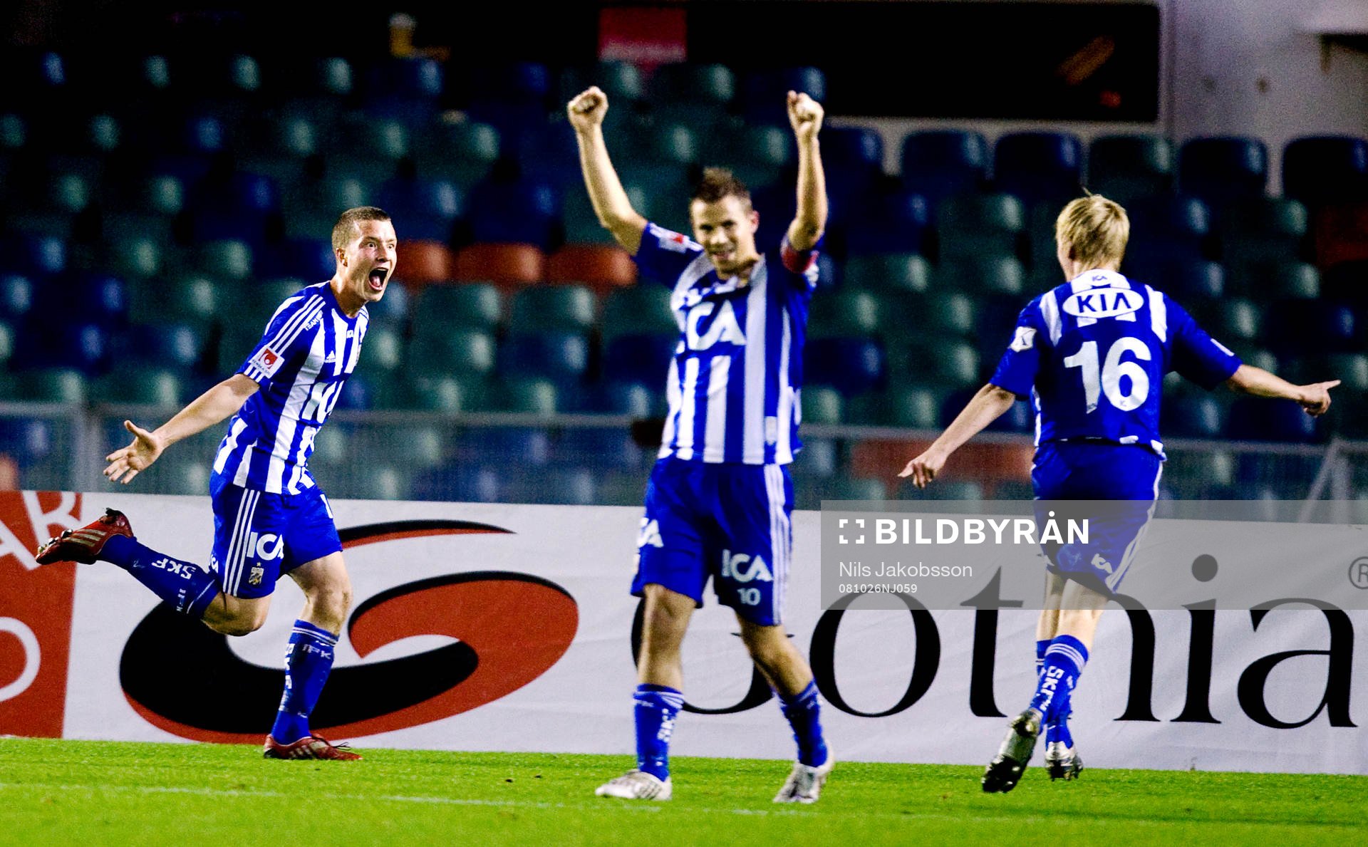  Jakob Johansson, Niclas Alexandersson, Erik Lund, Göteborg, jubel.