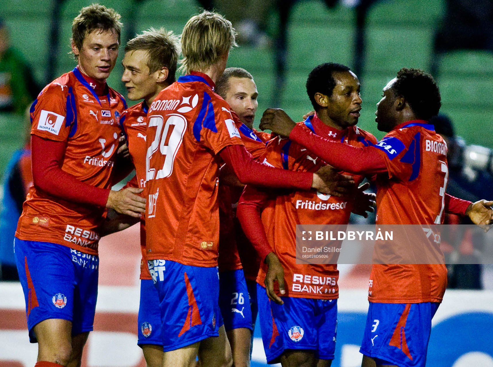 René Makondele, gör 1-0. Jubel Helsingborg